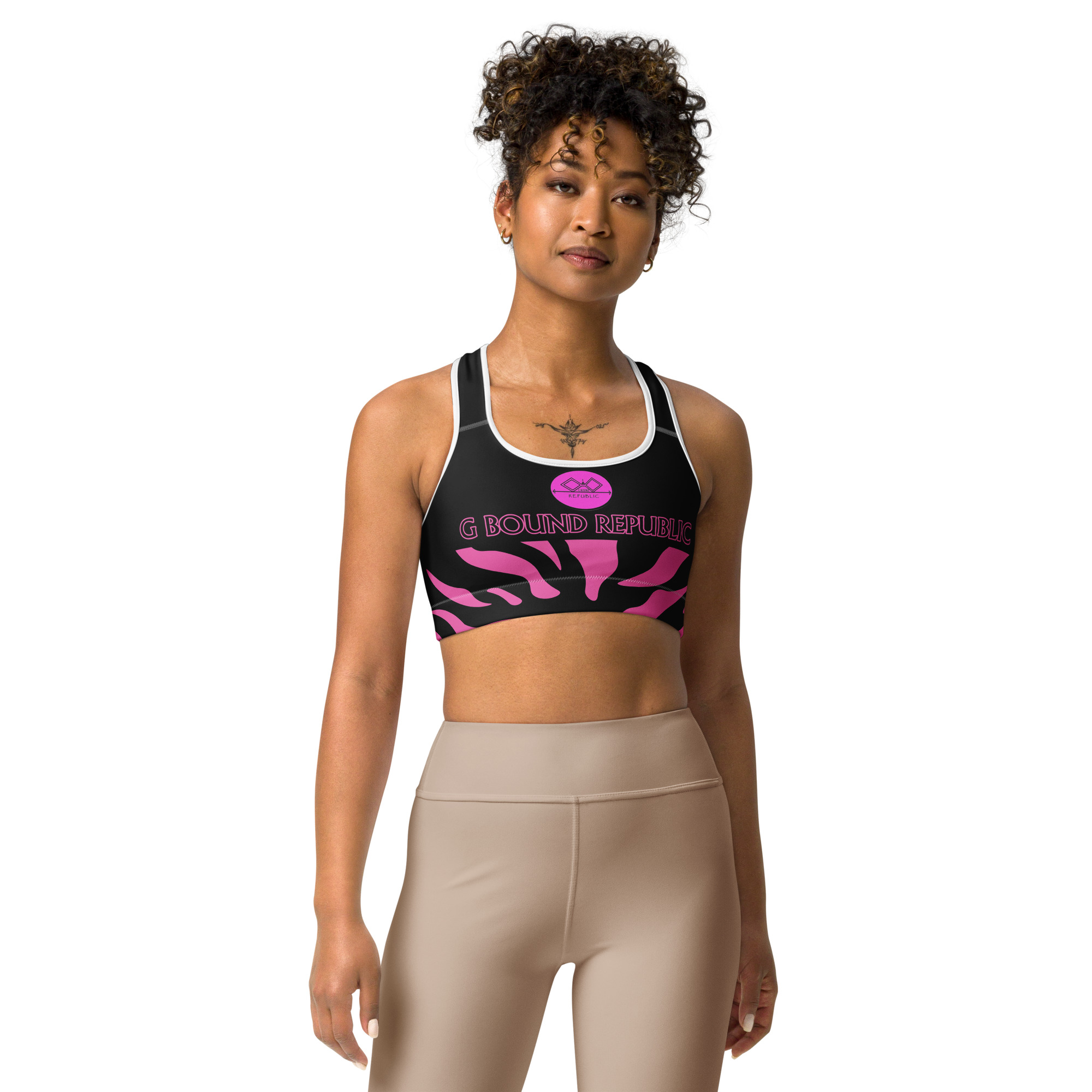 G Bound Republic Pink & Black Sports bra - Image 13