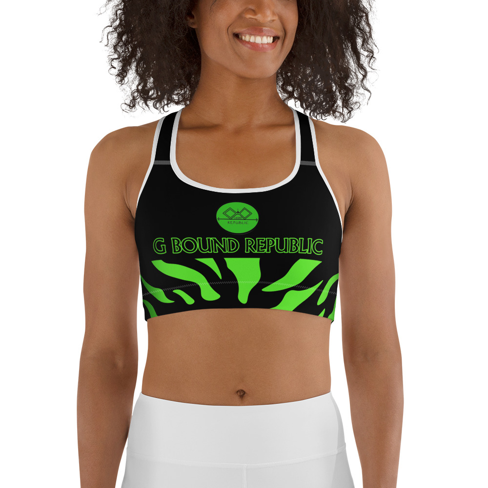 G Bound Republic Green & Black Sports bra - Image 7