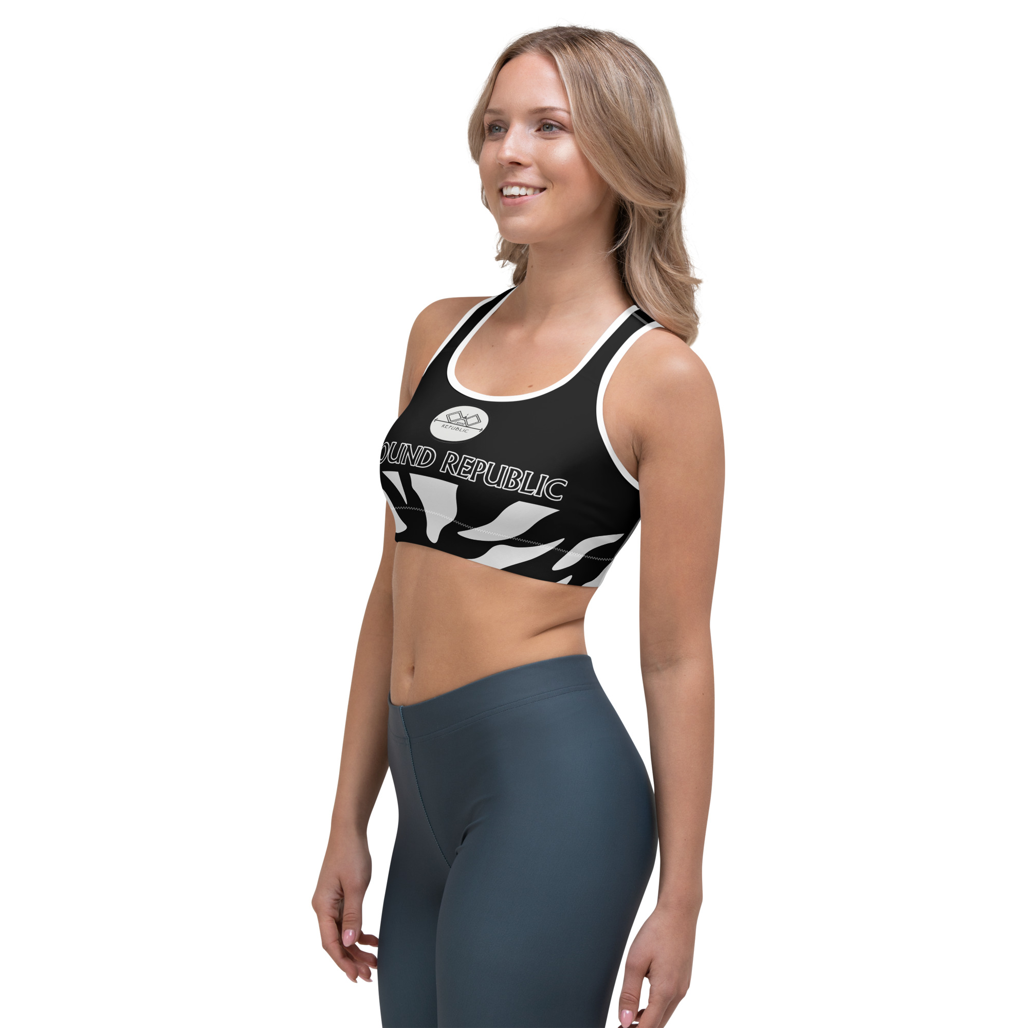 G Bound Republic Silver & Black Sports bra - Image 19