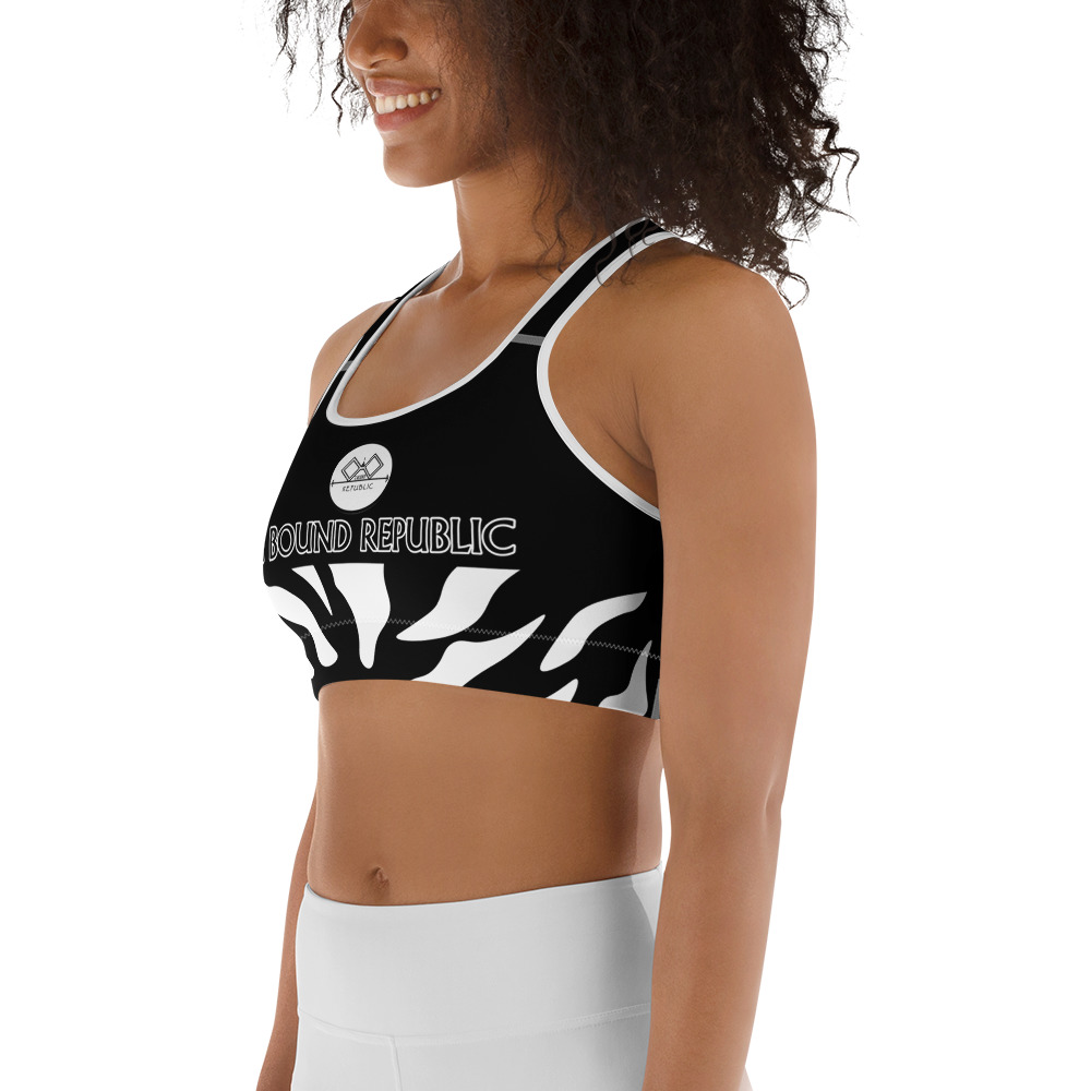 G Bound Republic White & Black Sports bra - Image 11