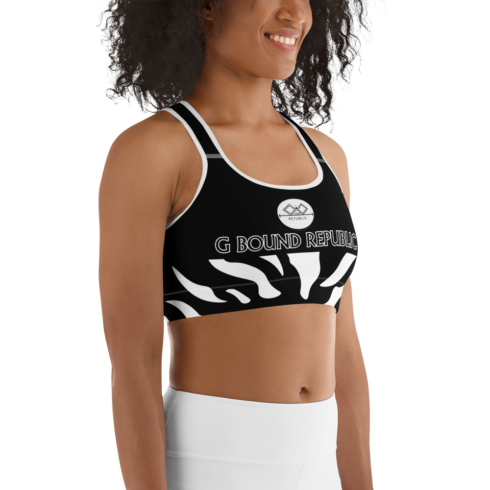 G Bound Republic White & Black Sports bra - Image 12