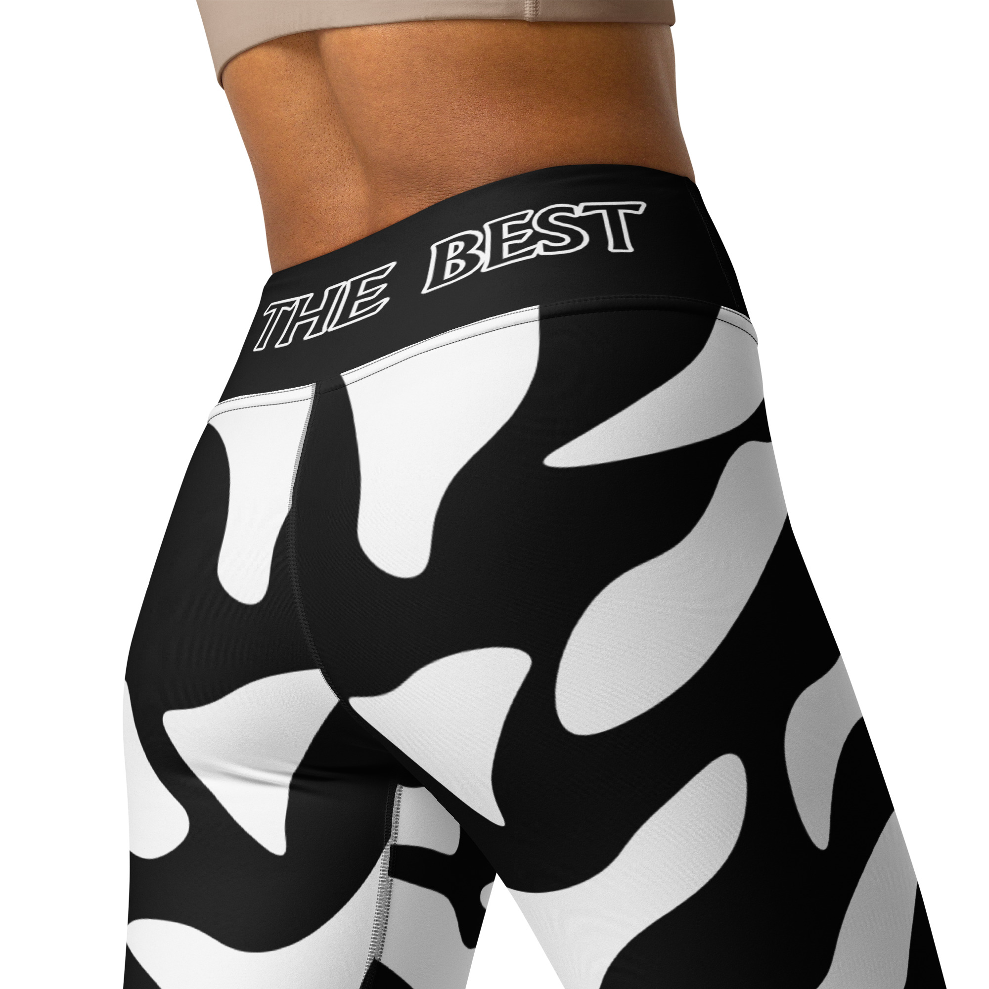 G Bound Republic Black & White Yoga Leggings - Image 6