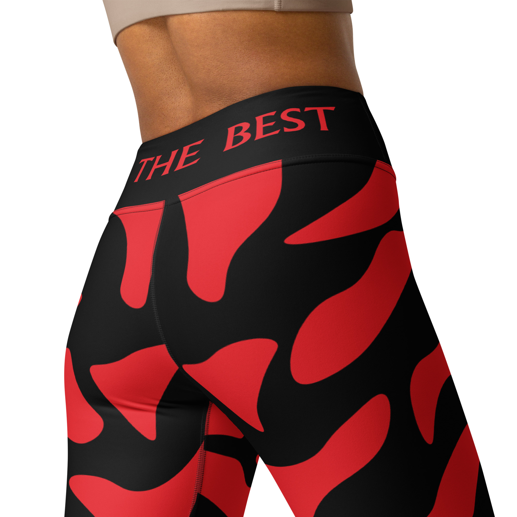 G Bound Republic Red and Black Yoga Leggings - Image 4