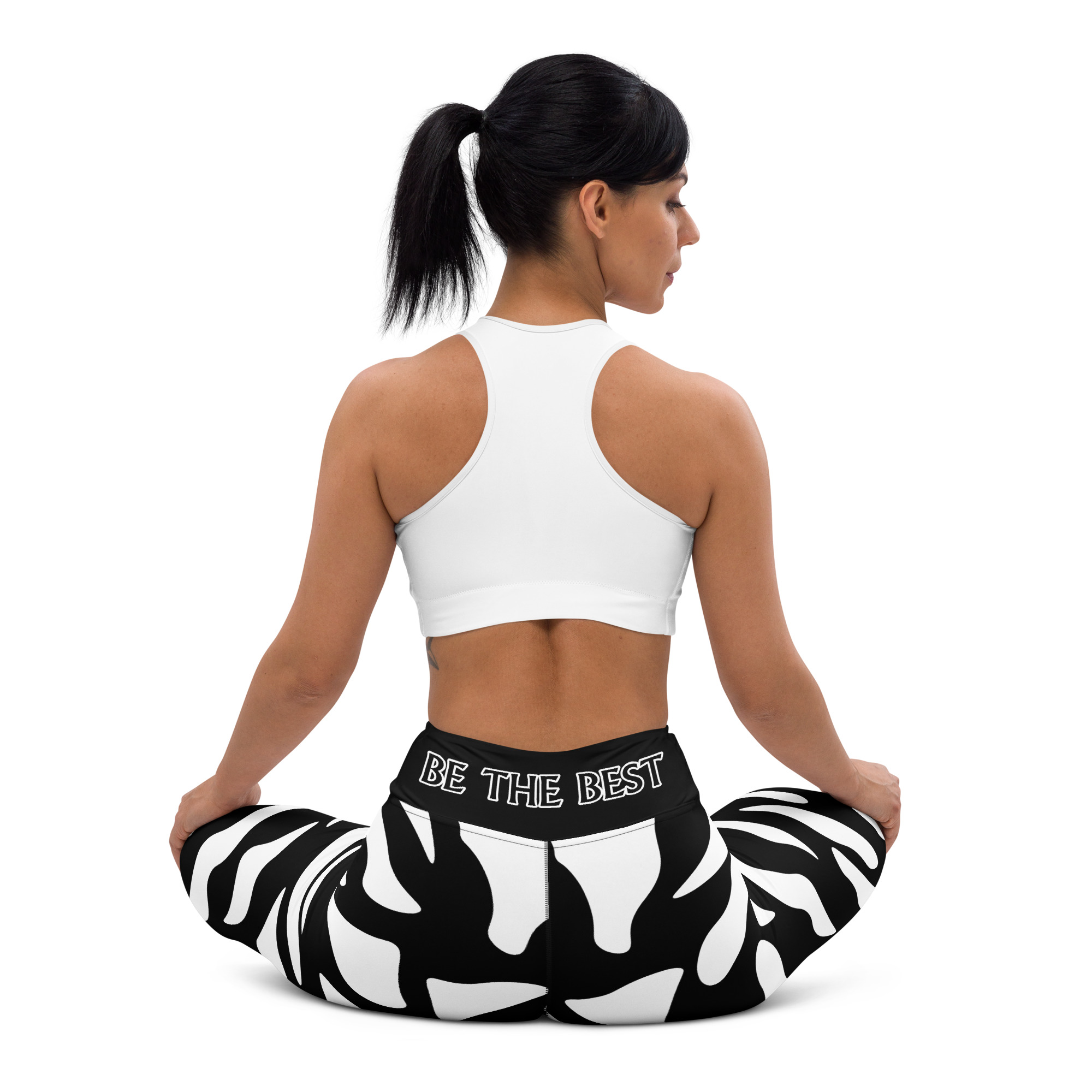 G Bound Republic Black & White Yoga Leggings - Image 8