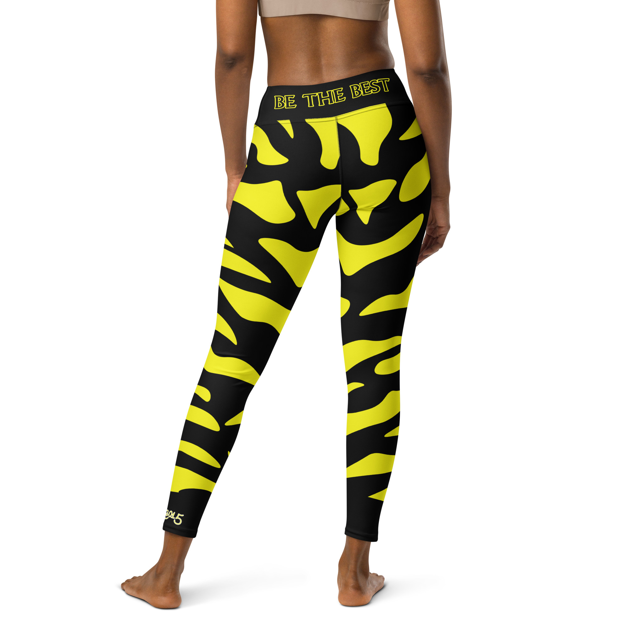 G Bound Republic Yellow & Black Yoga Leggings - Image 10
