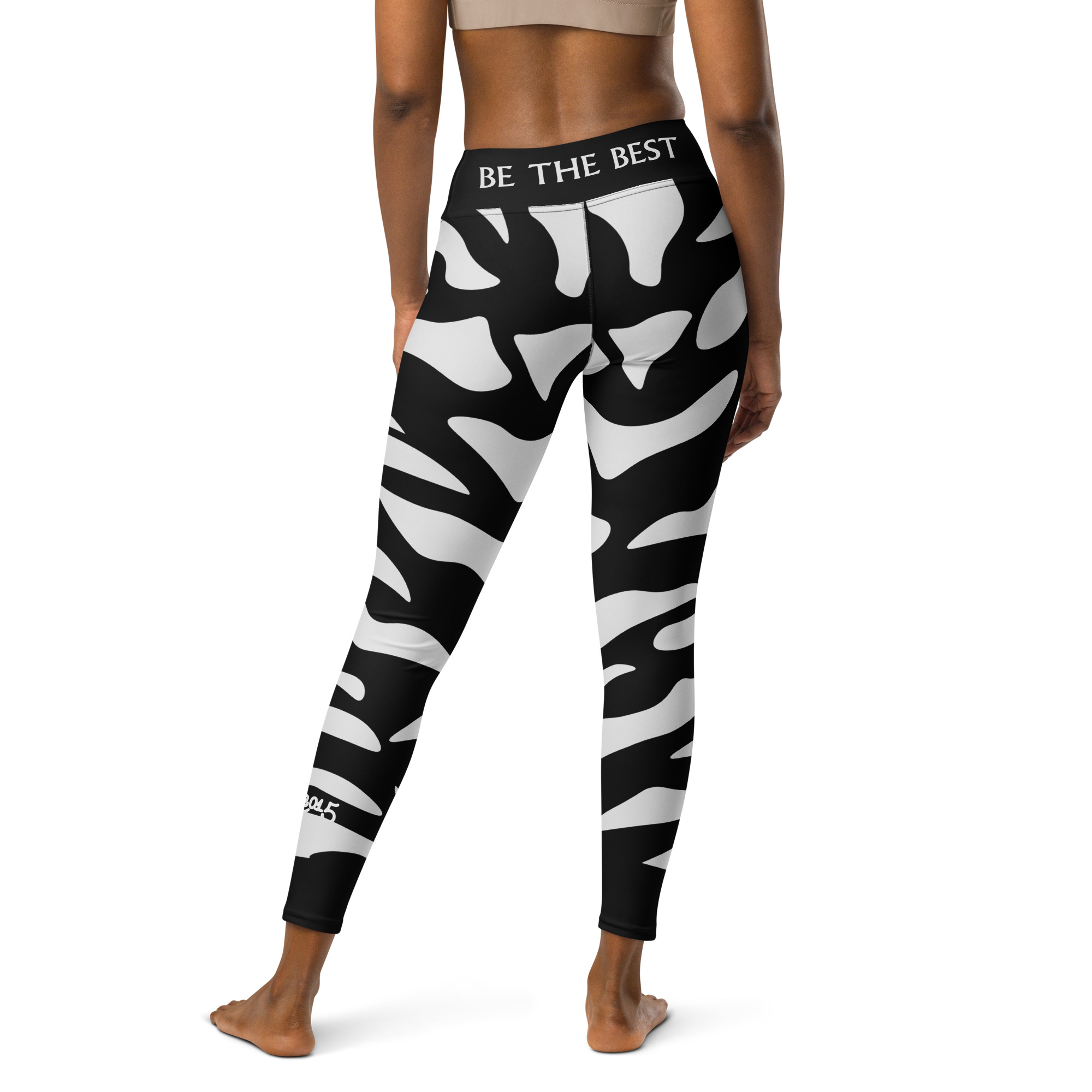 G Bound Republic Silver & Black Yoga Leggings - Image 2