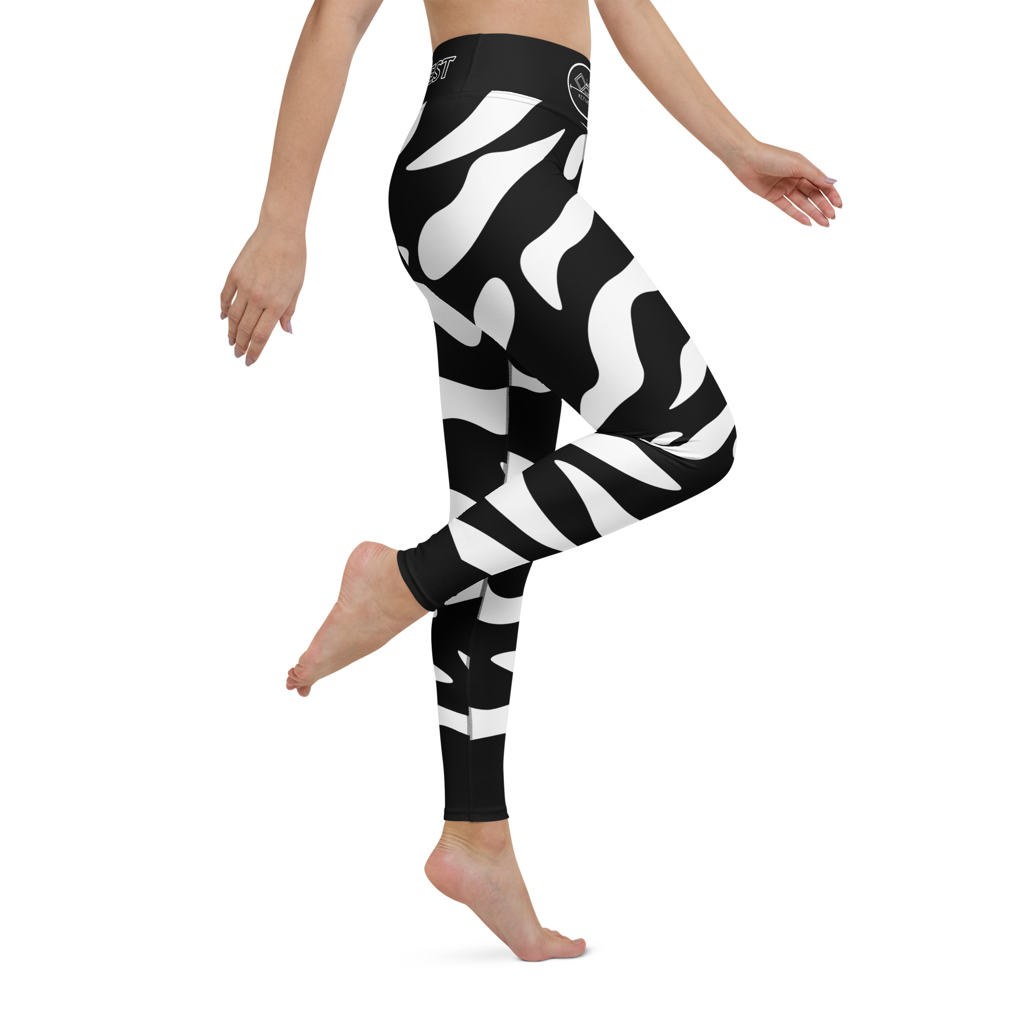 G Bound Republic Black & White Yoga Leggings - Image 9