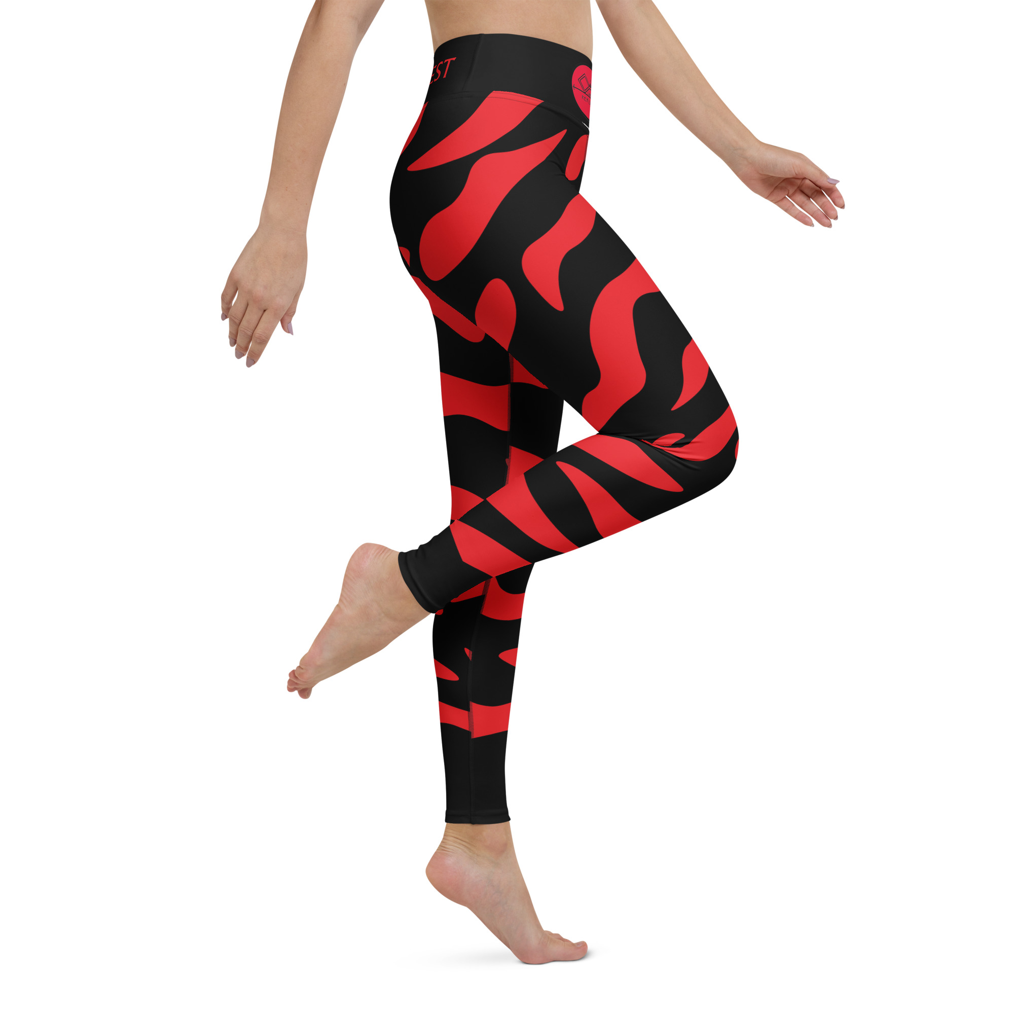 G Bound Republic Red and Black Yoga Leggings - Image 7
