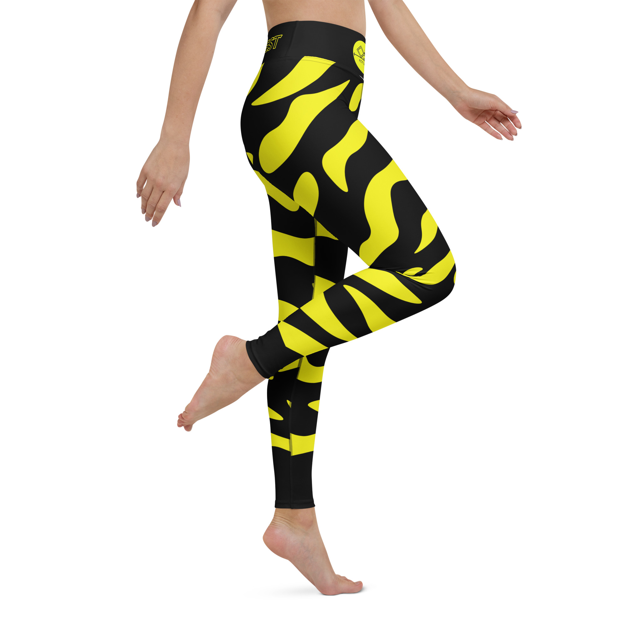 G Bound Republic Yellow & Black Yoga Leggings - Image 8