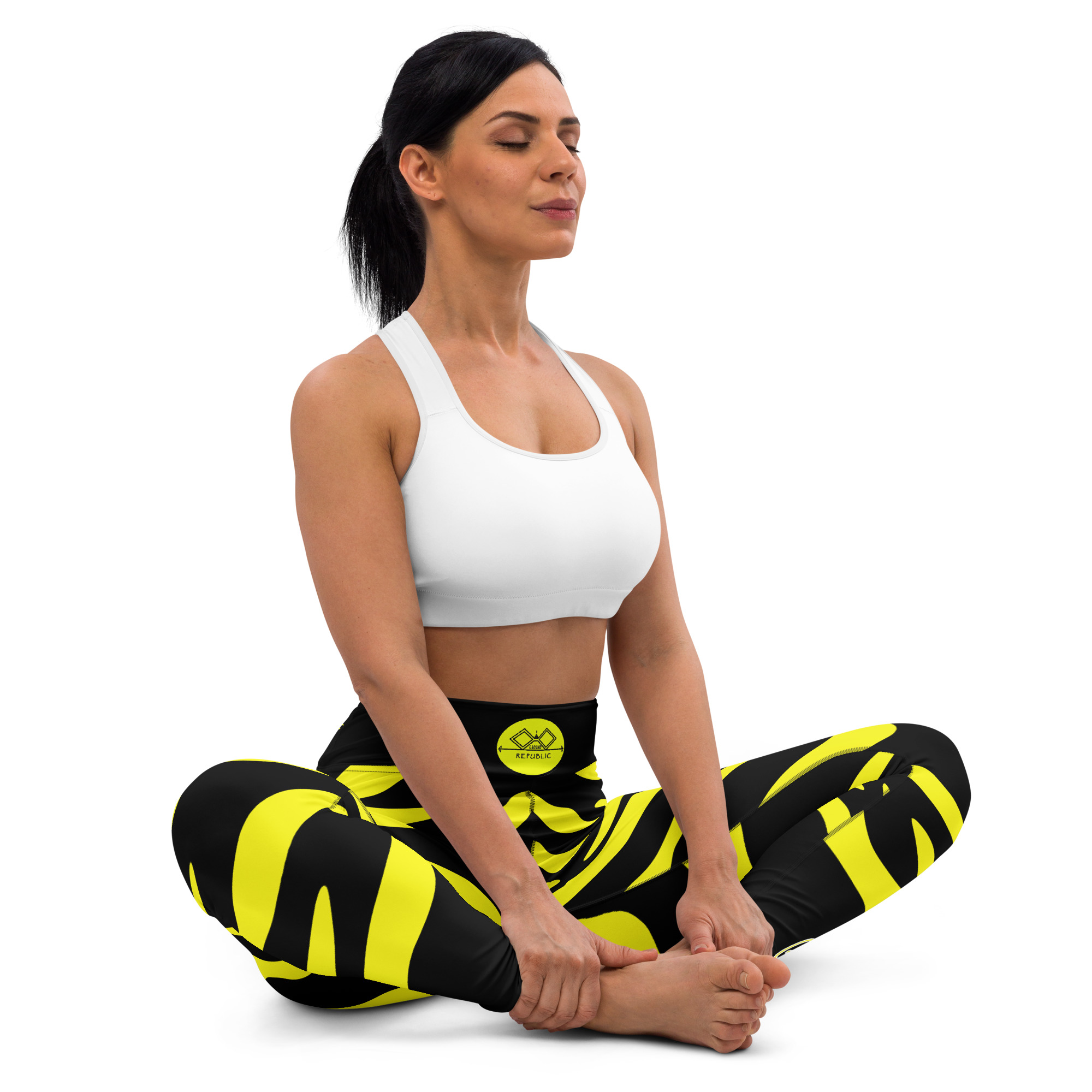 G Bound Republic Yellow & Black Yoga Leggings - Image 12
