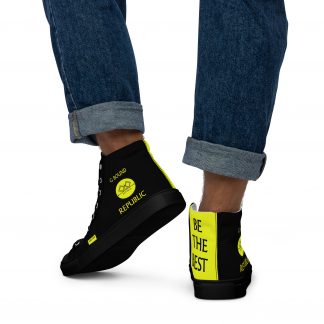 G Bound Republic Yellow & Black Men’s High Top Canvas Shoes