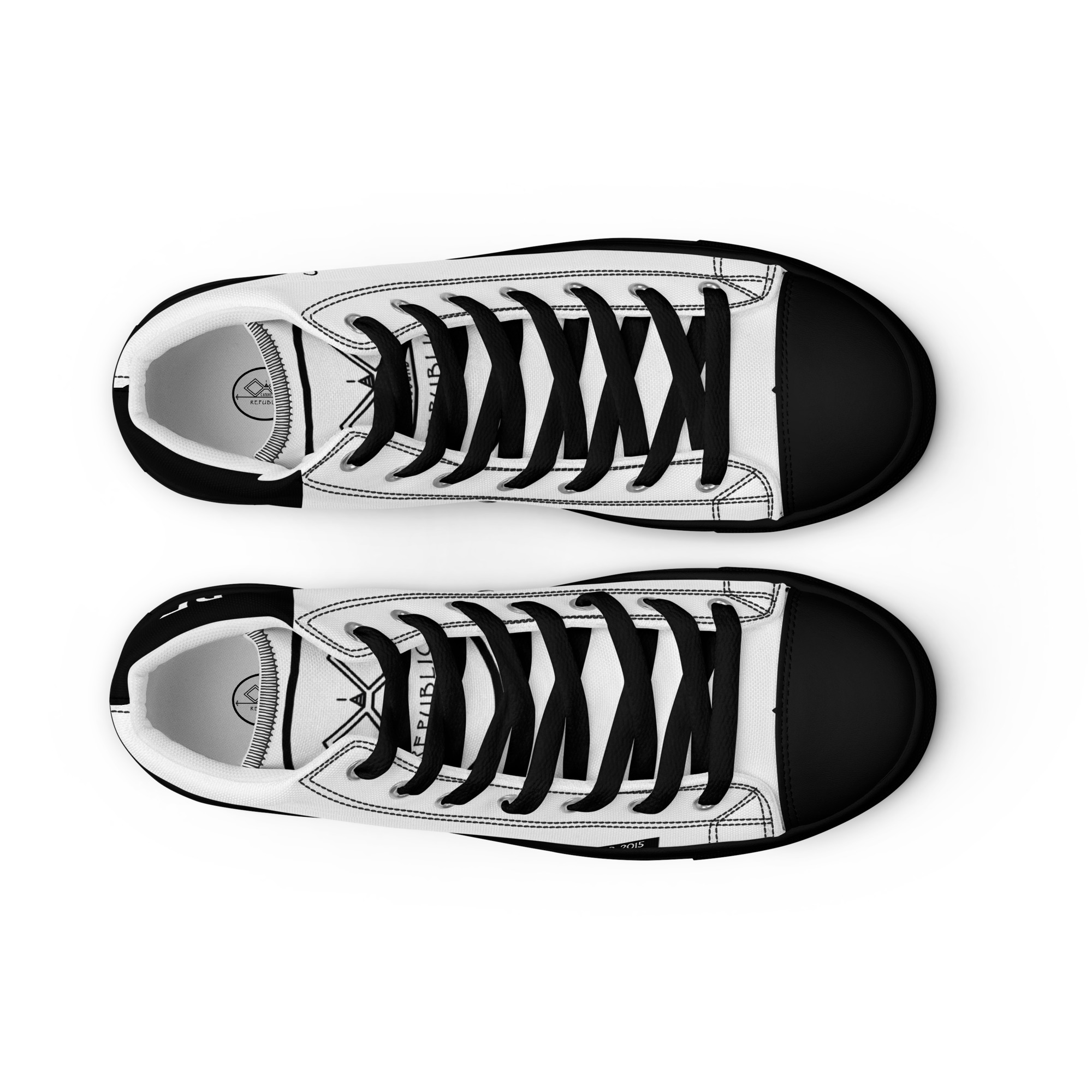 G Bound Republic White Women’s High Top Canvas Shoes - Image 6