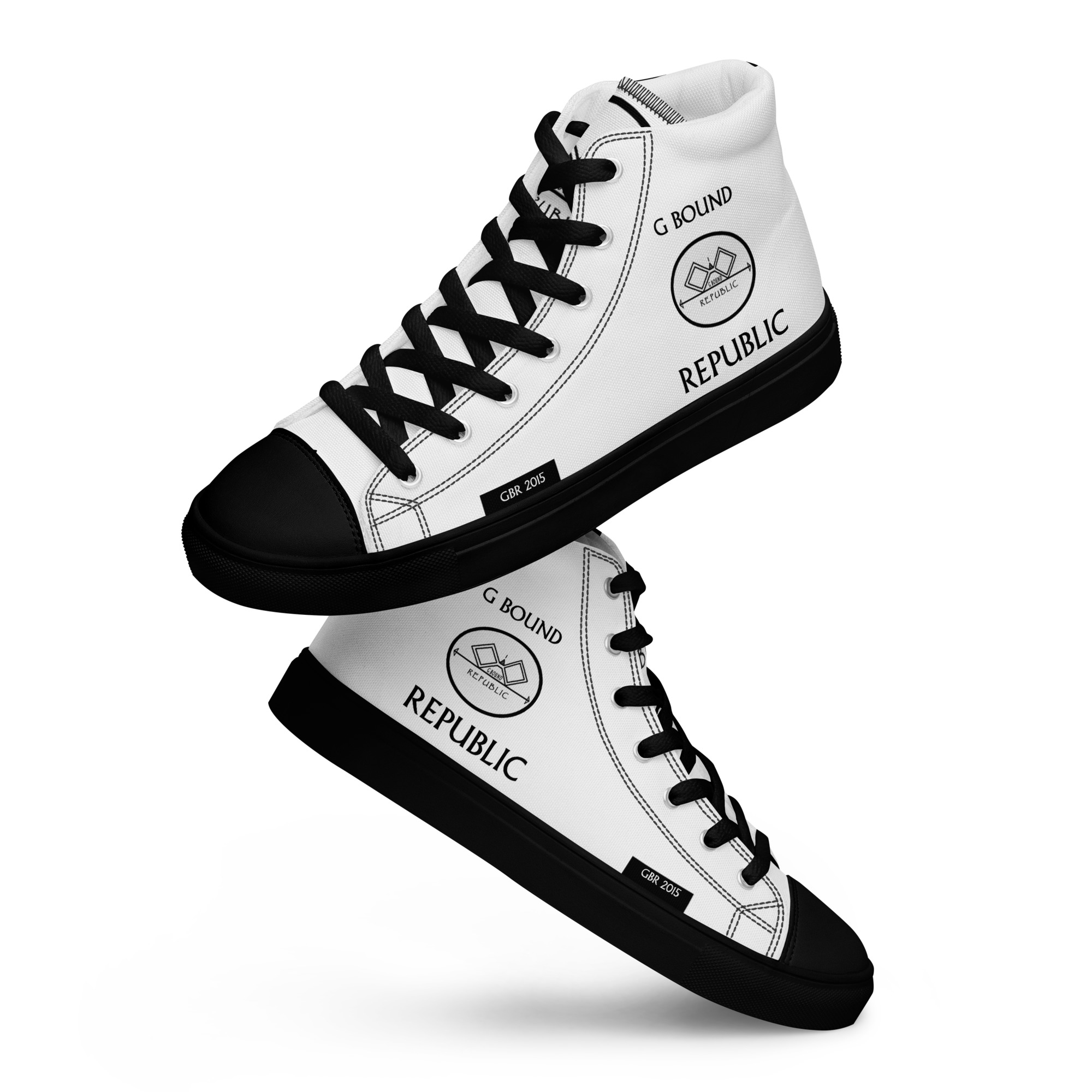 G Bound Republic White Women’s High Top Canvas Shoes - Image 12
