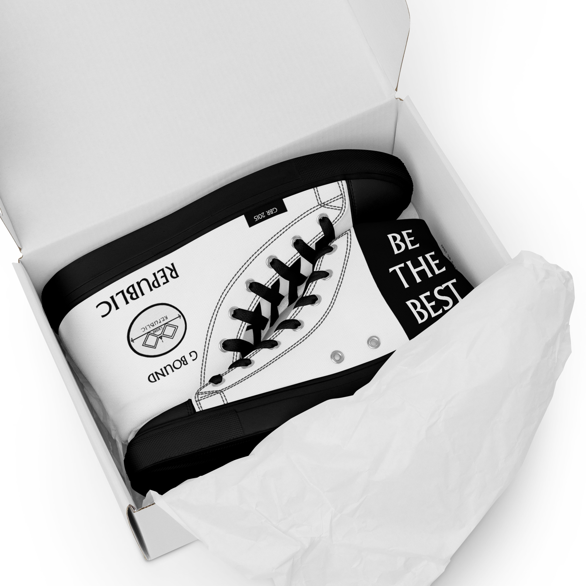 G Bound Republic White Women’s High Top Canvas Shoes - Image 16