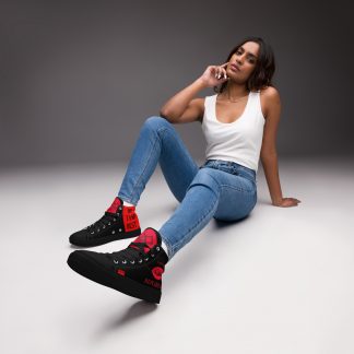 G Bound Republic Red & Black Women’s High Top Canvas Shoes