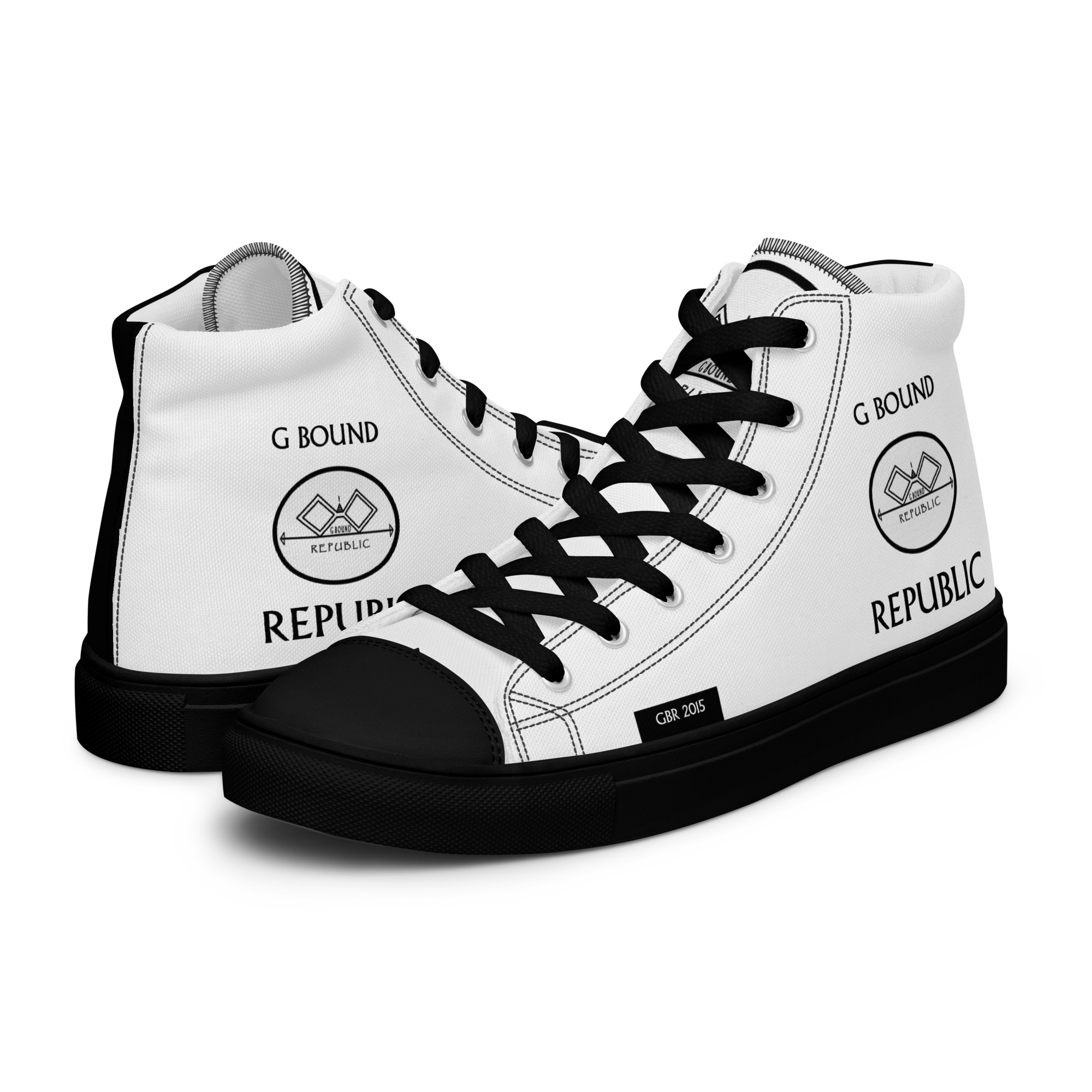 G Bound Republic White Women’s High Top Canvas Shoes - Image 10