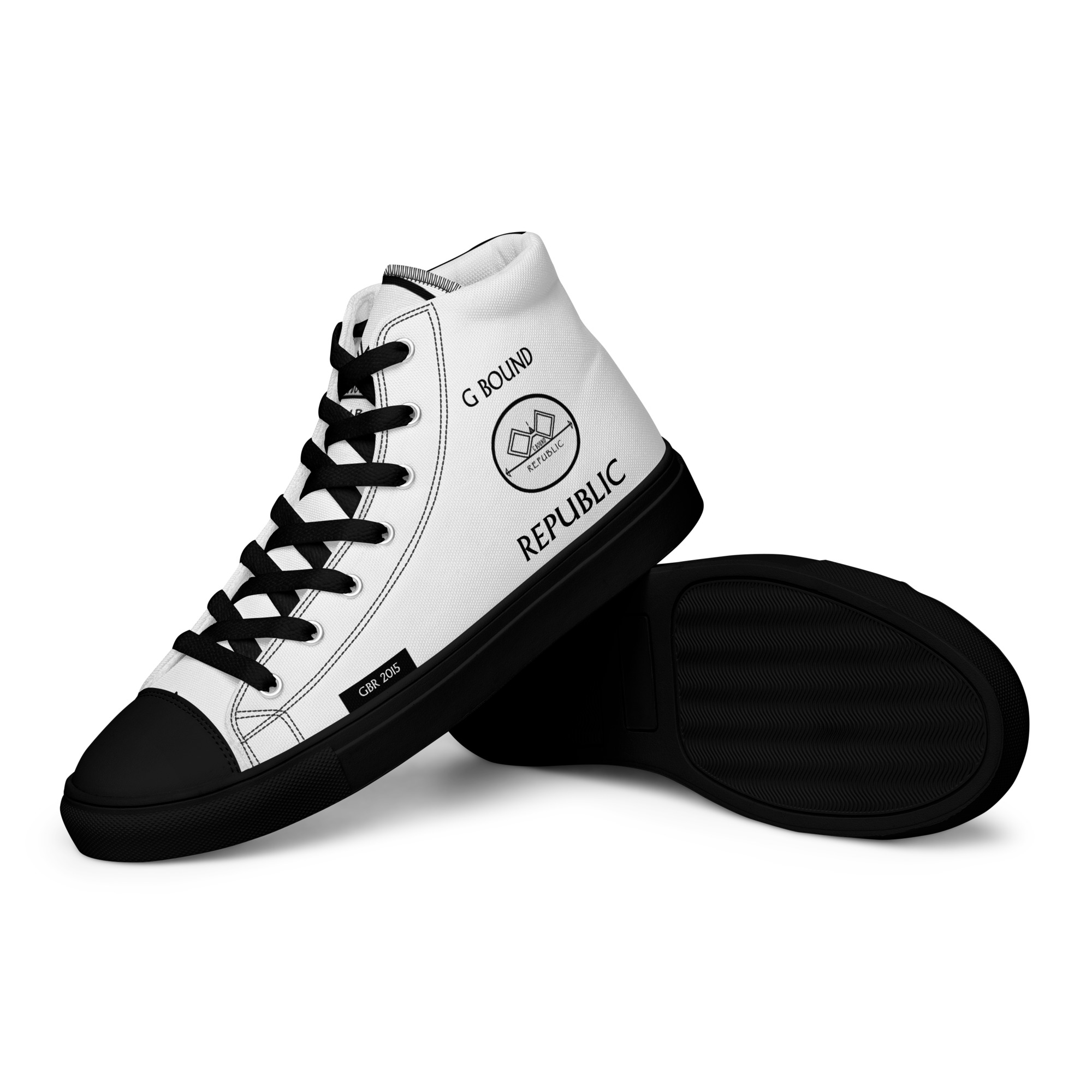 G Bound Republic White Women’s High Top Canvas Shoes - Image 11