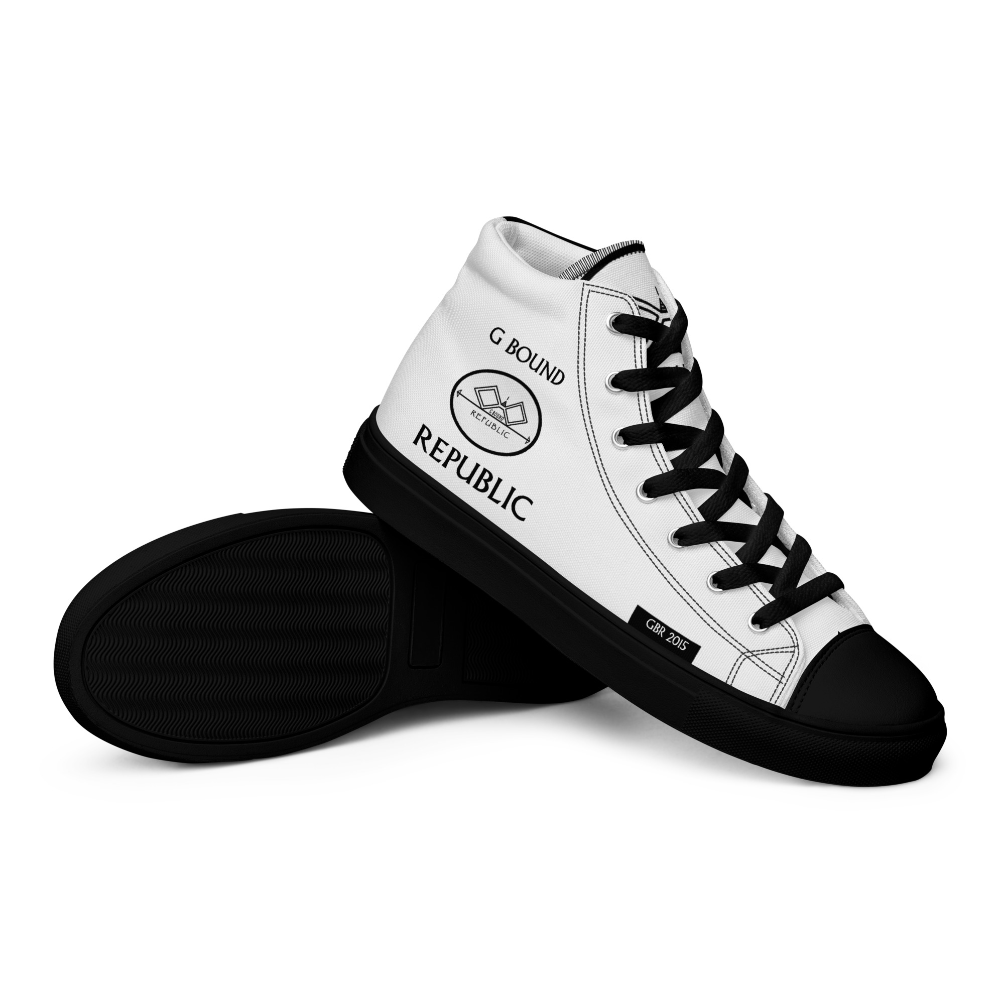 G Bound Republic White Women’s High Top Canvas Shoes - Image 7