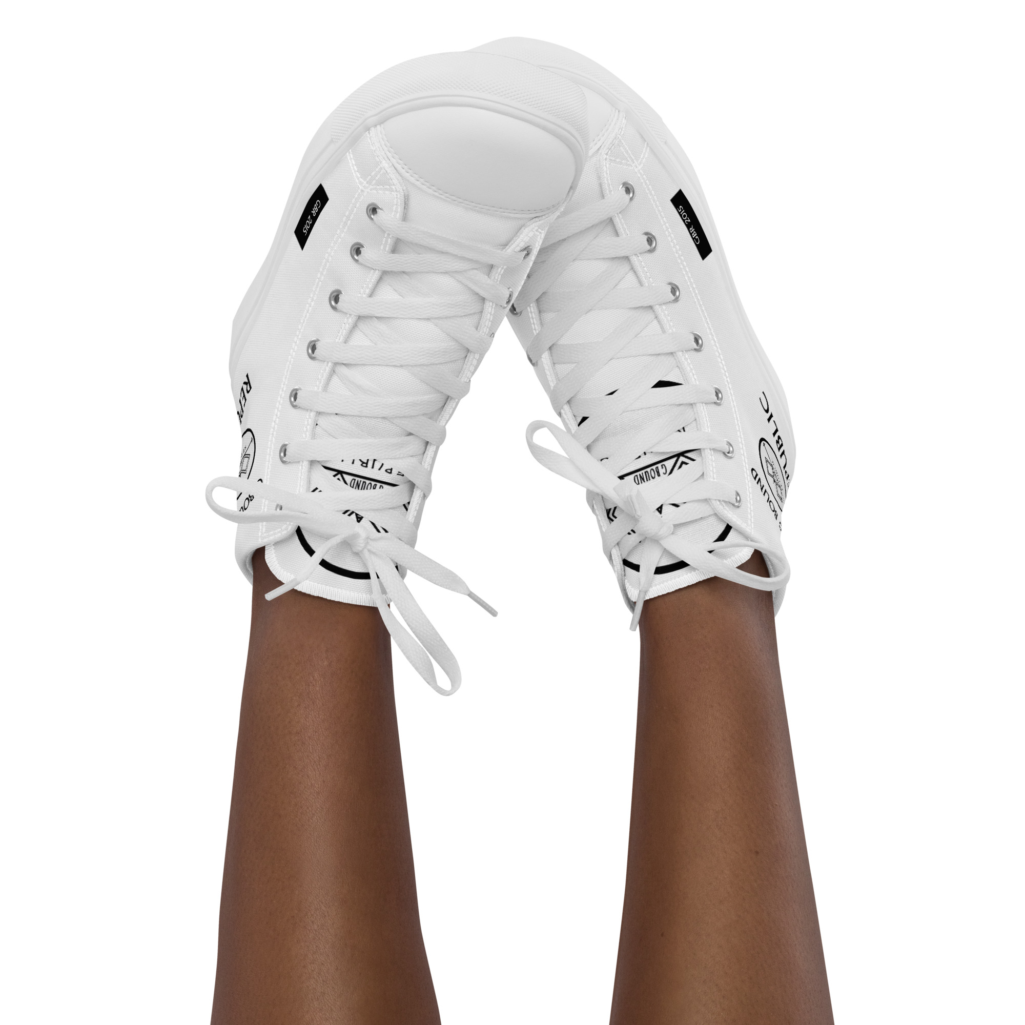 G Bound Republic White Women’s High Top Canvas Shoes - Image 13