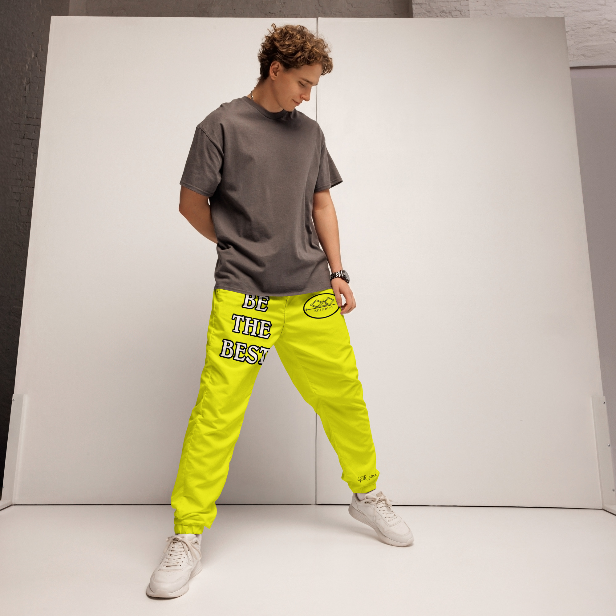 G Bound Republic Yellow Unisex Track Pants - Image 3
