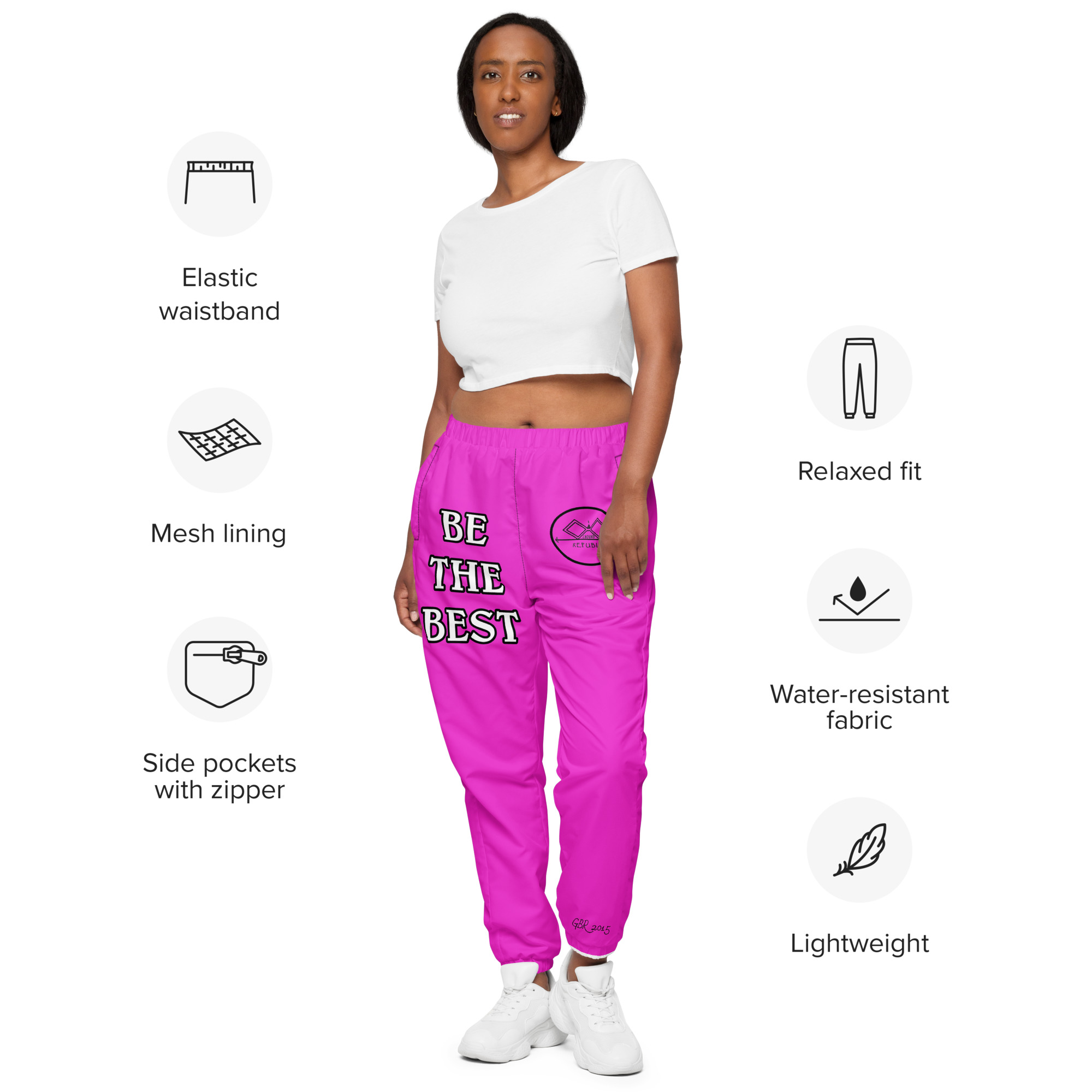 G Bound Republic Pink Unisex Track Pants - Image 3