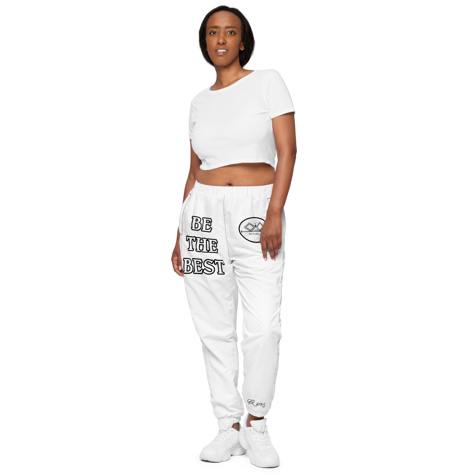 G Bound Republic White Unisex Track Pants - Image 8