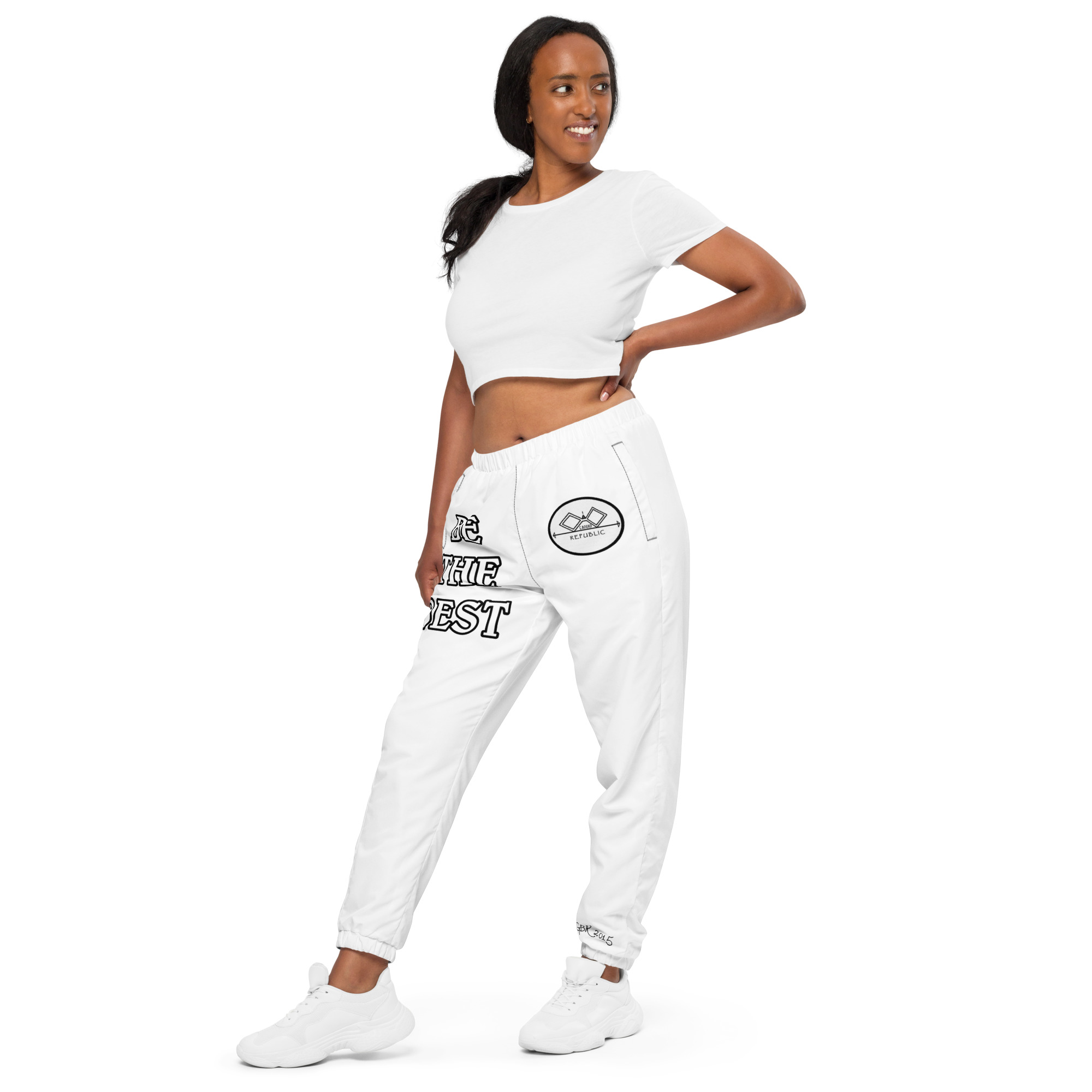 G Bound Republic White Unisex Track Pants - Image 5