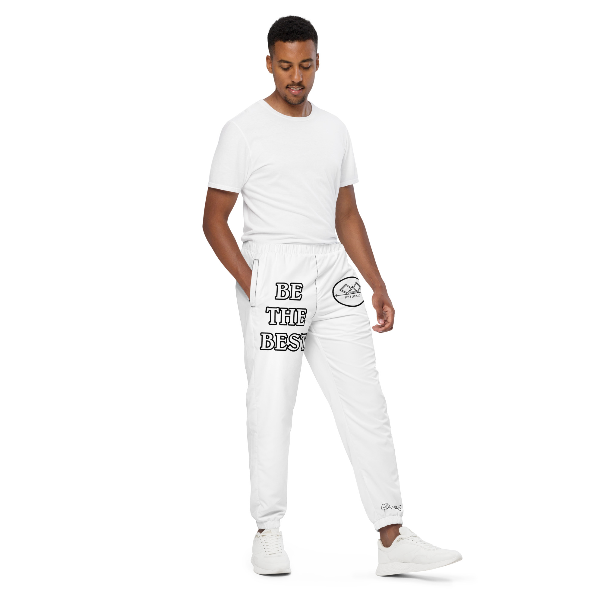 G Bound Republic White Unisex Track Pants - Image 6