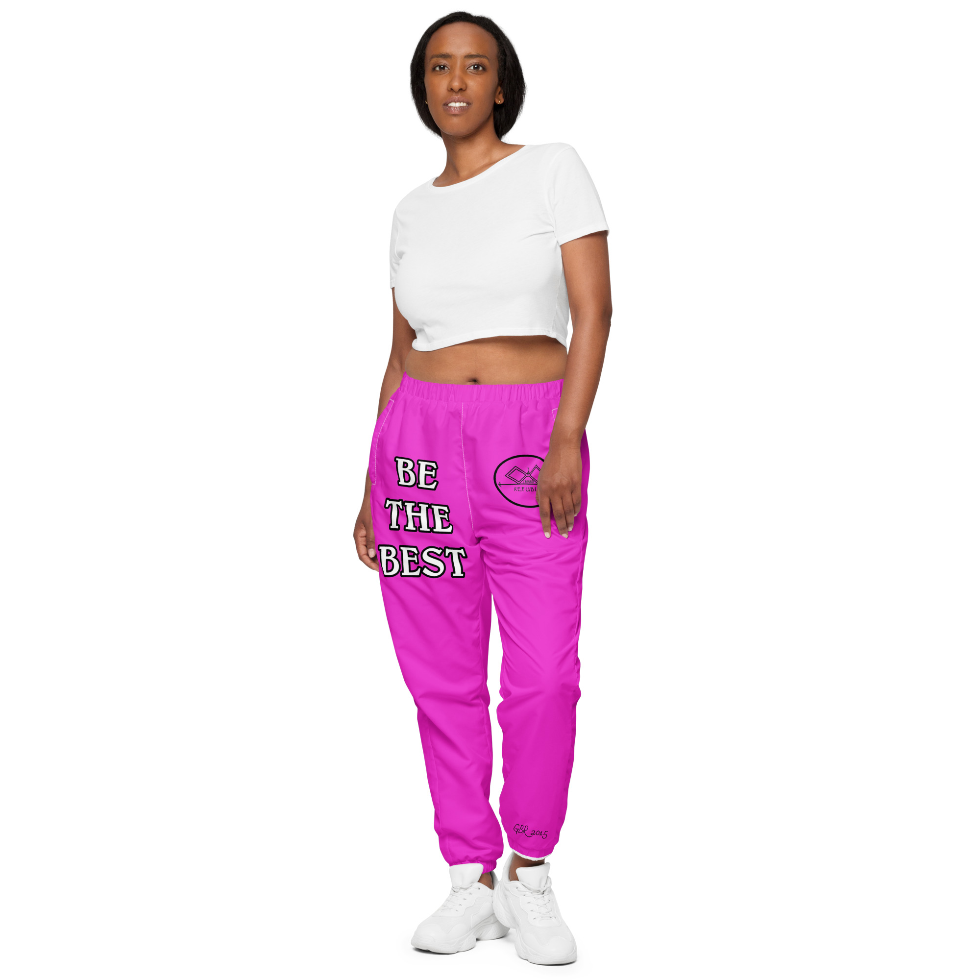 G Bound Republic Pink Unisex Track Pants - Image 7