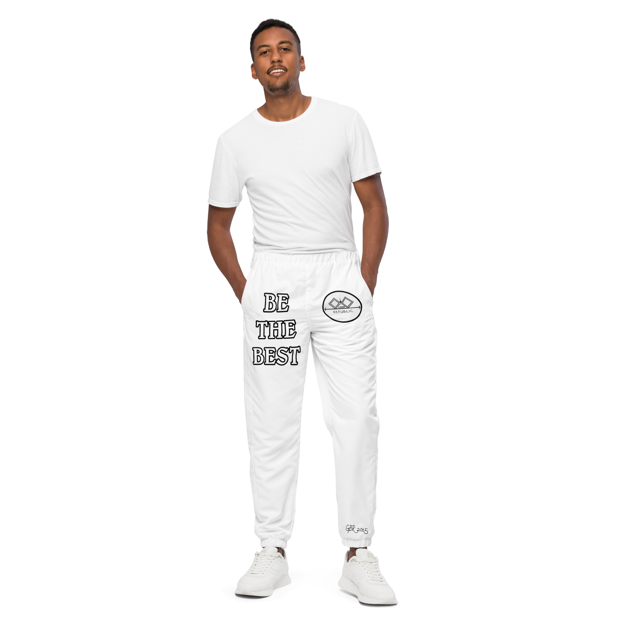 G Bound Republic White Unisex Track Pants - Image 12