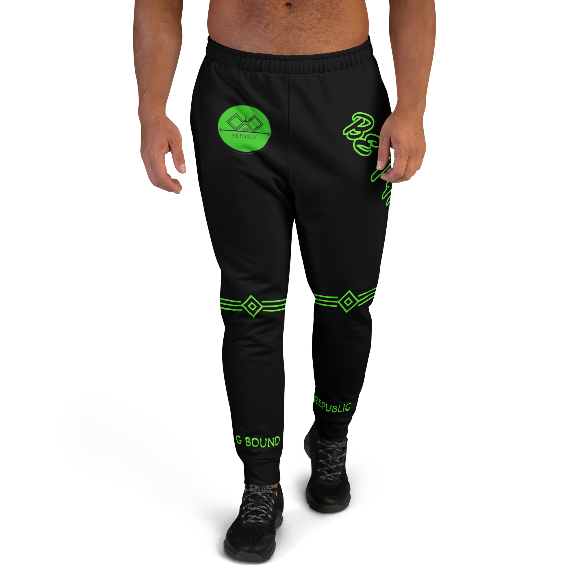 G Bound Republic Green Logo Men's Joggers - Image 6