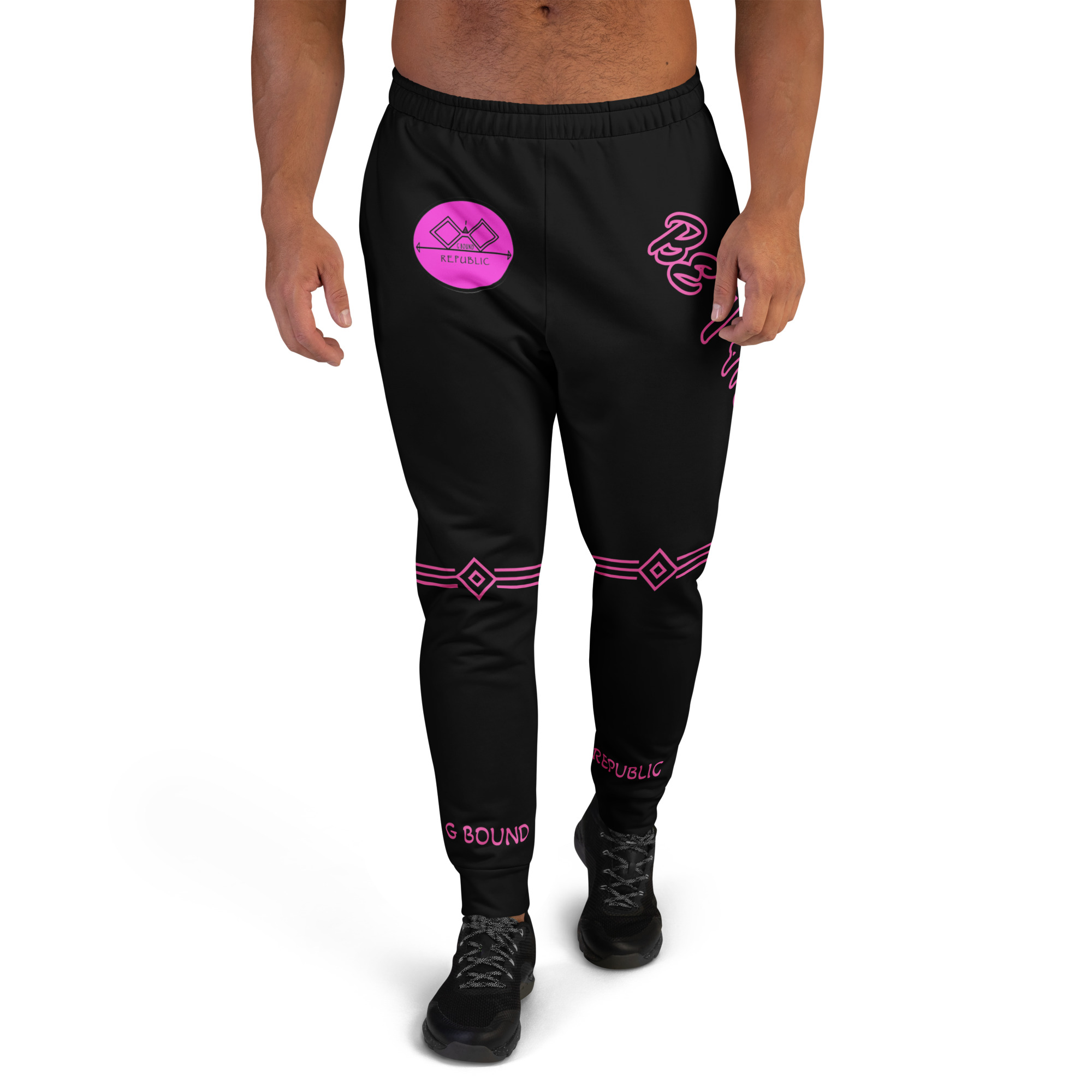G Bound Republic Pink Logo Men's Joggers - Image 4