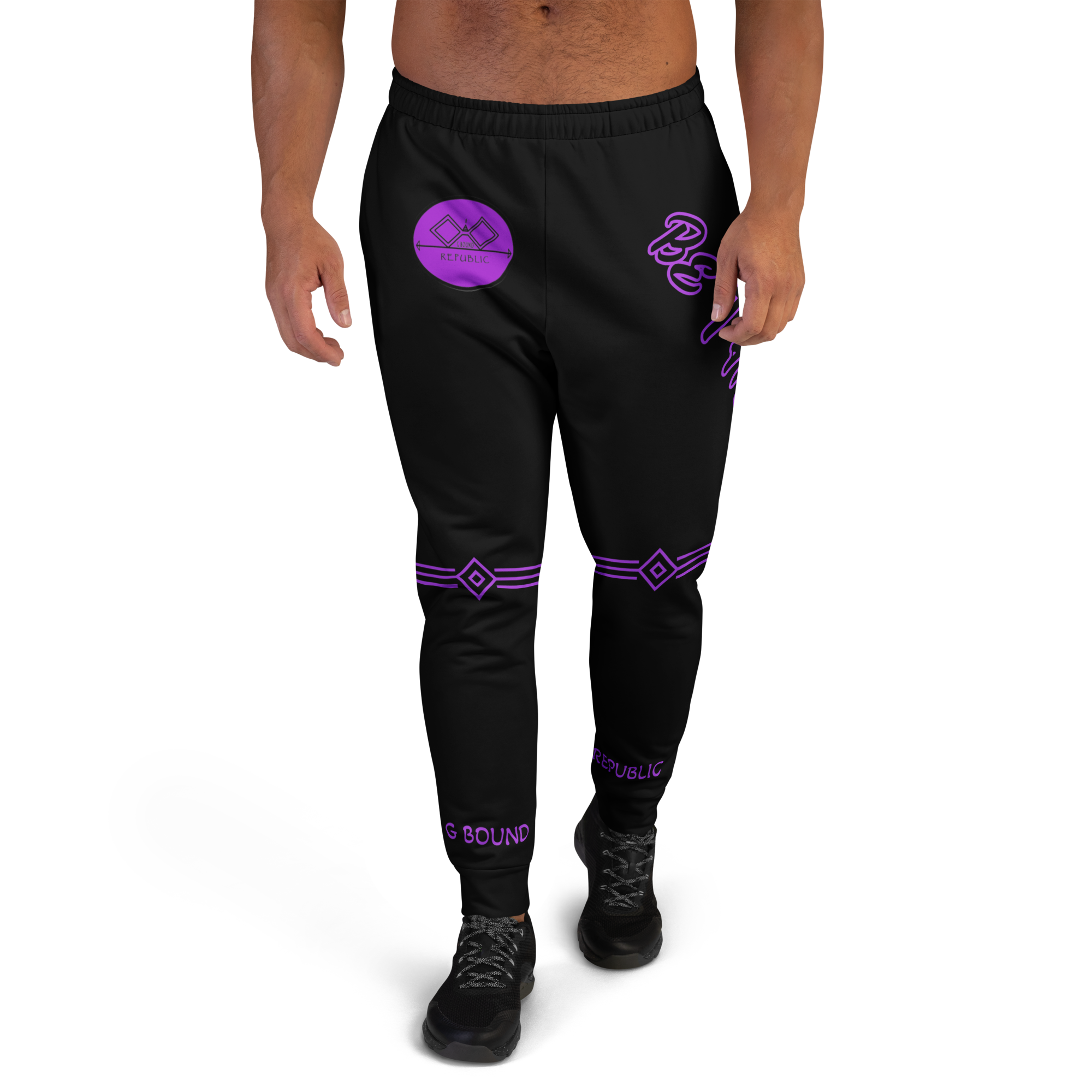 G Bound Republic Purple Logo Men's Joggers - Image 4