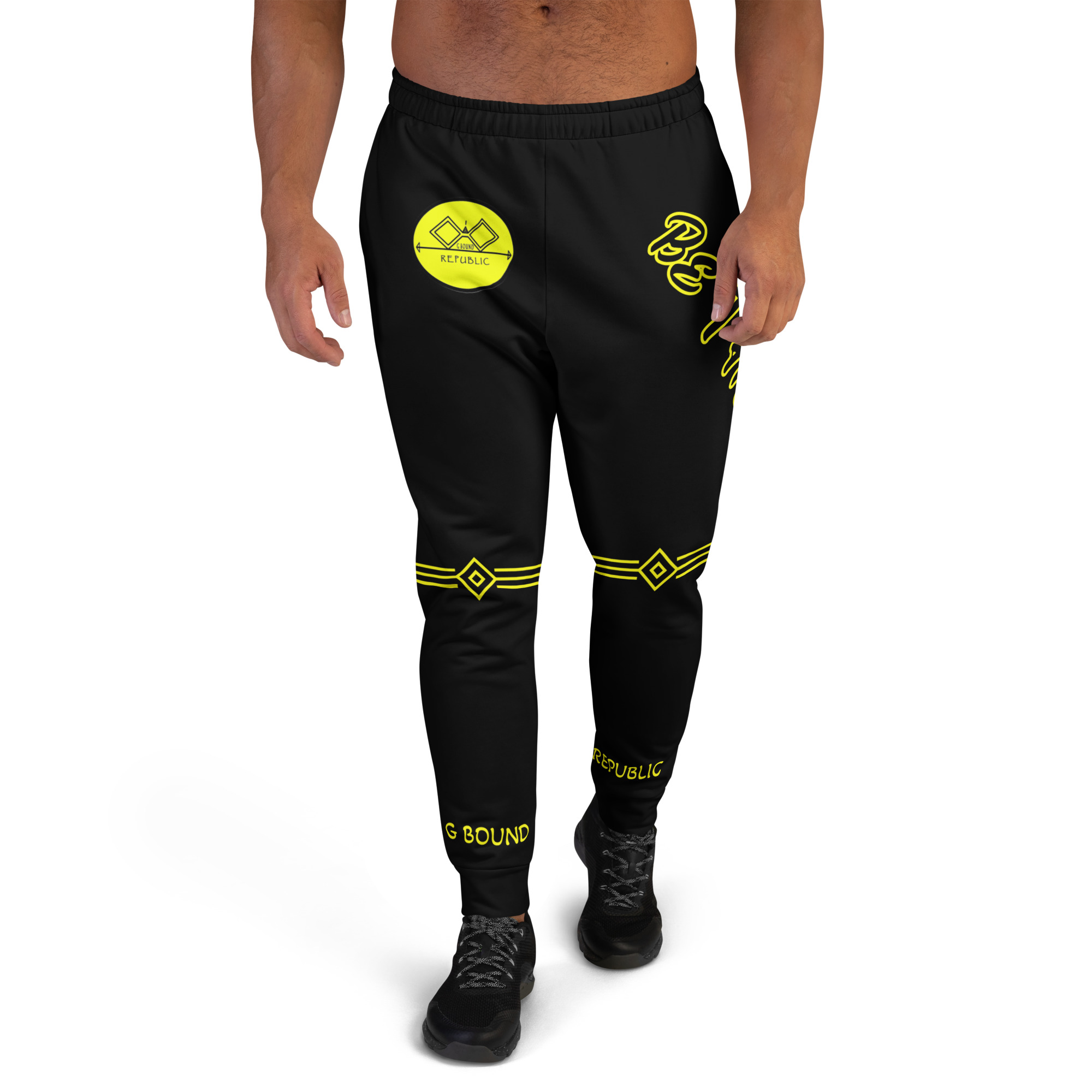 G Bound Republic Yellow Logo Men's Joggers - Image 4