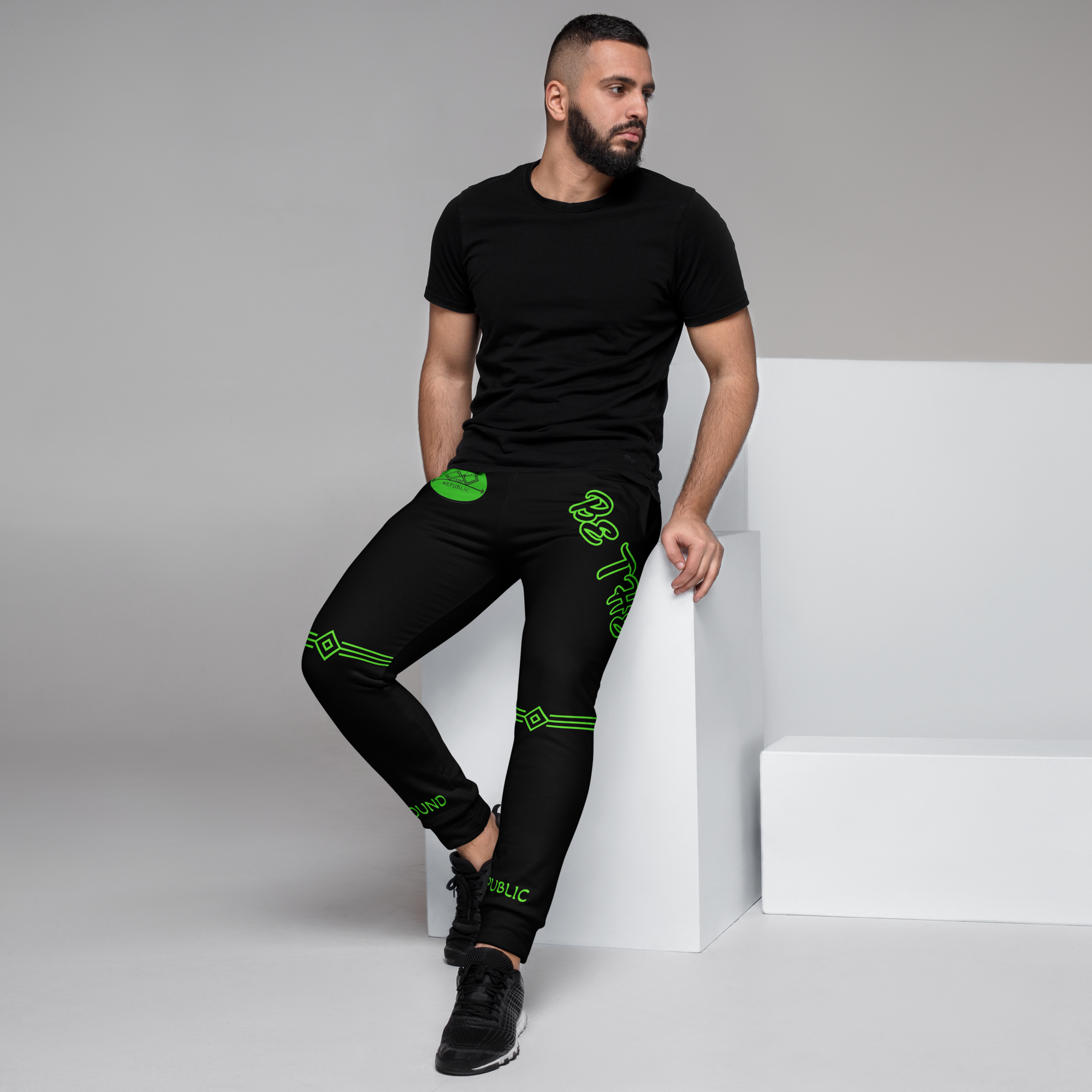 G Bound Republic Green Logo Men's Joggers - Image 2
