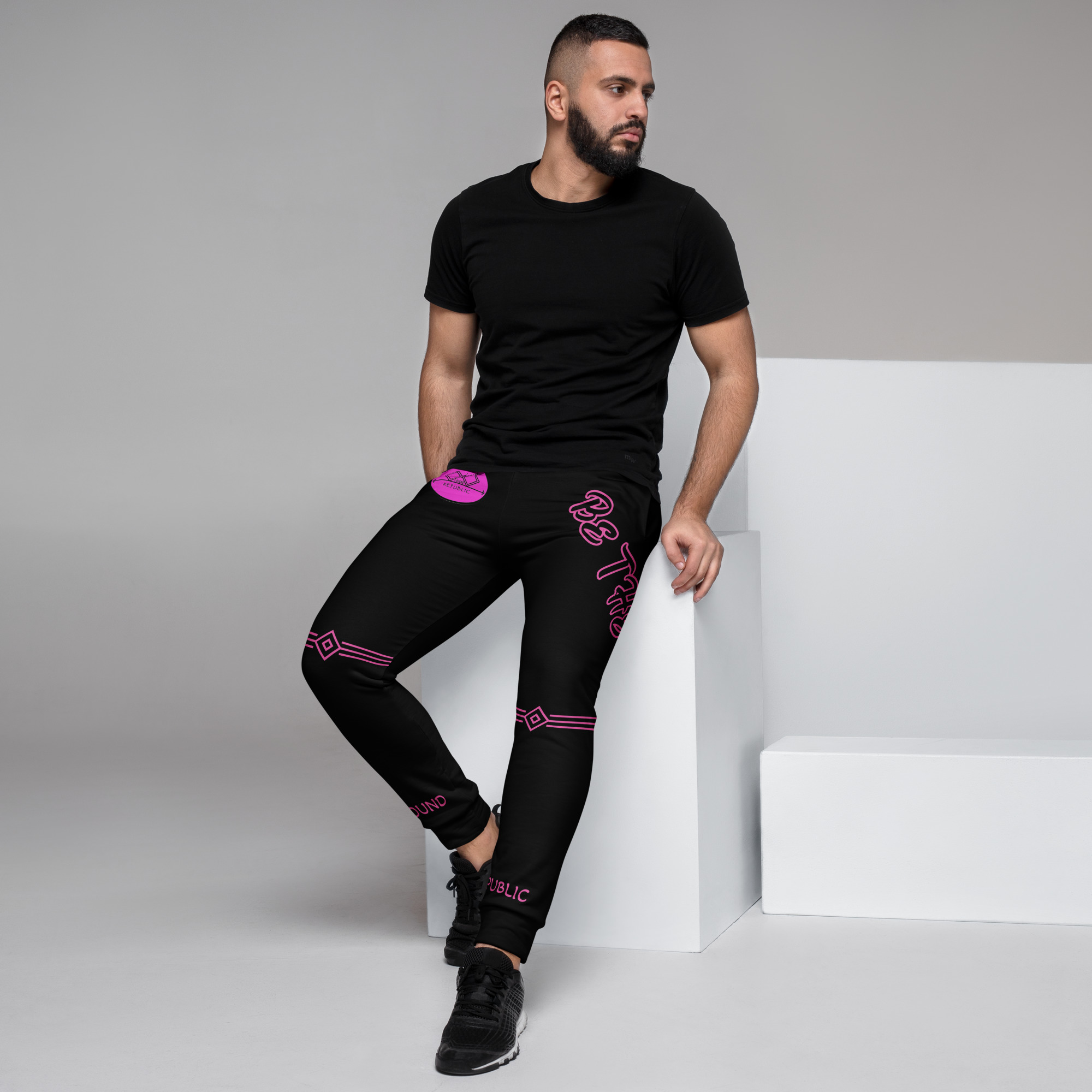 G Bound Republic Pink Logo Men's Joggers - Image 2