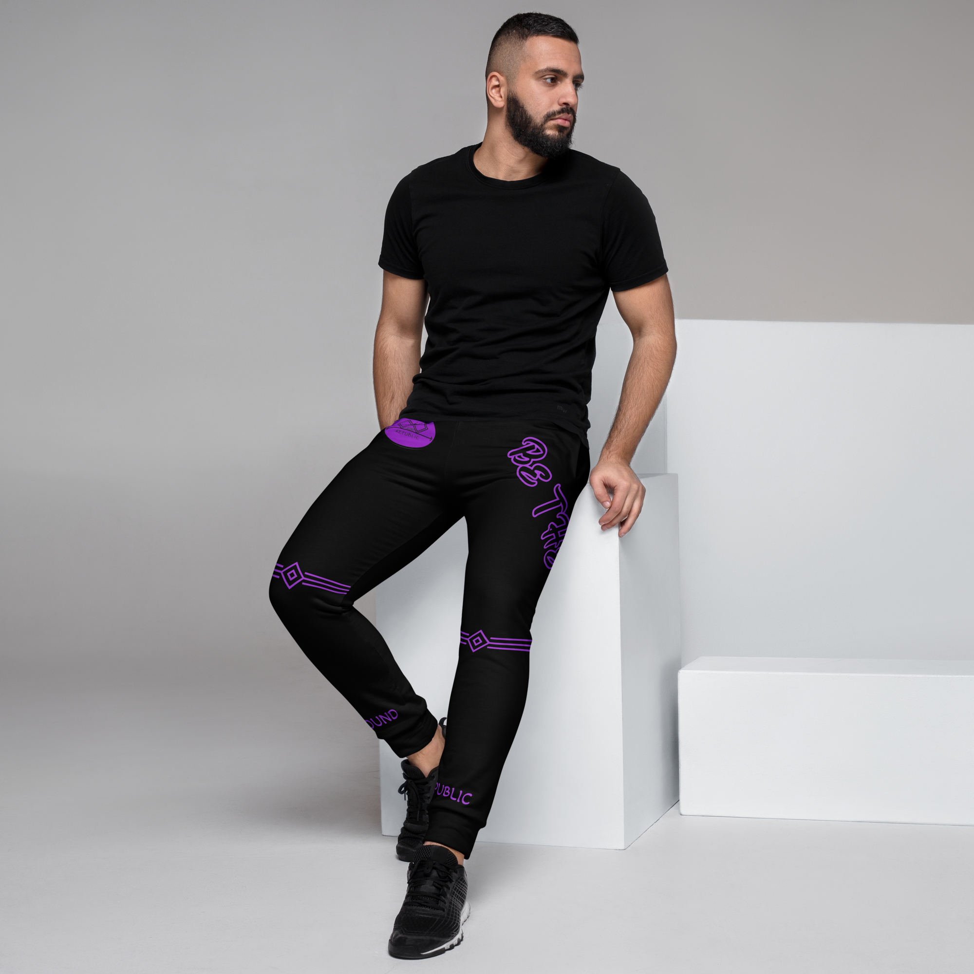 G Bound Republic Purple Logo Men's Joggers - Image 2