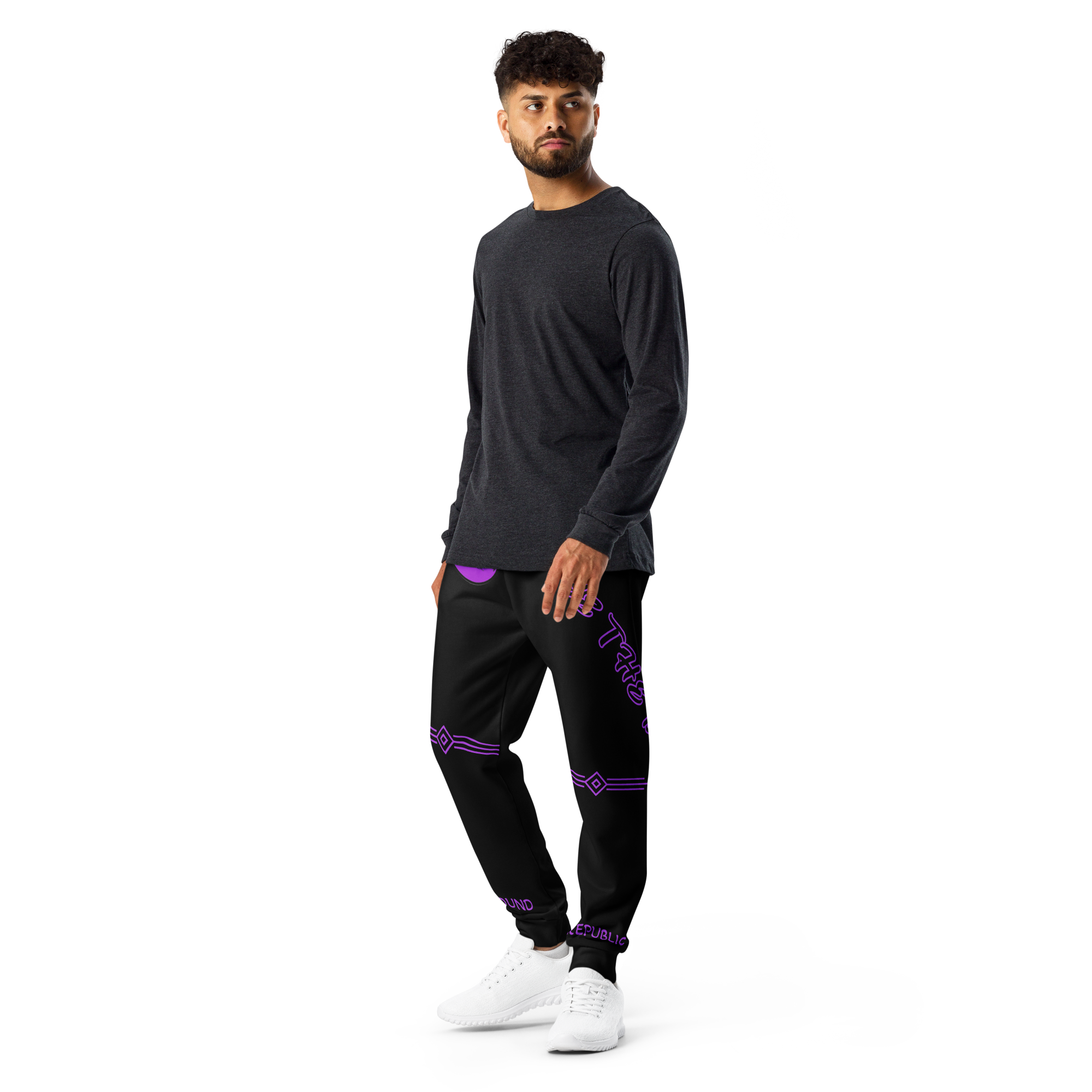 G Bound Republic Purple Logo Men's Joggers - Image 10