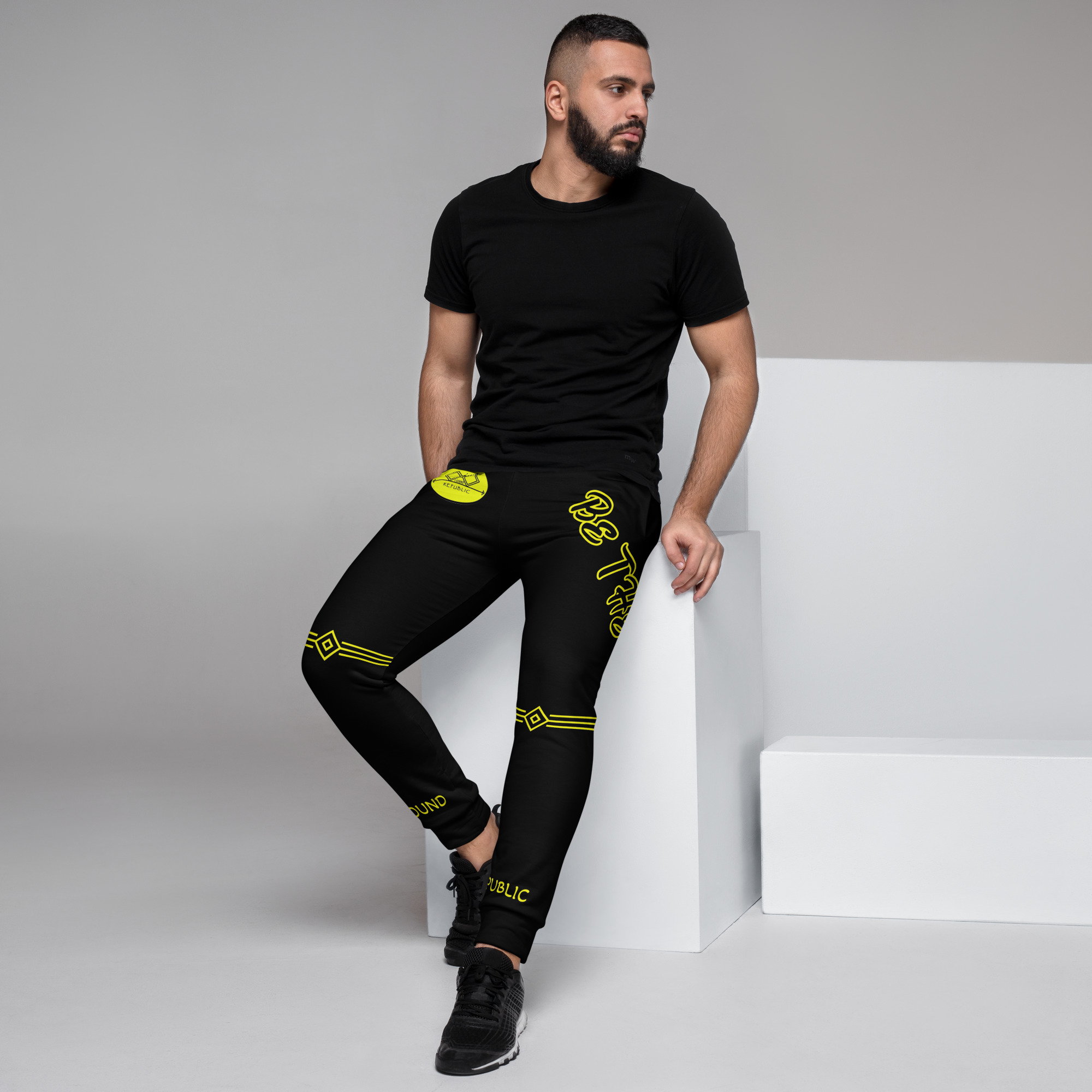 G Bound Republic Yellow Logo Men's Joggers - Image 2