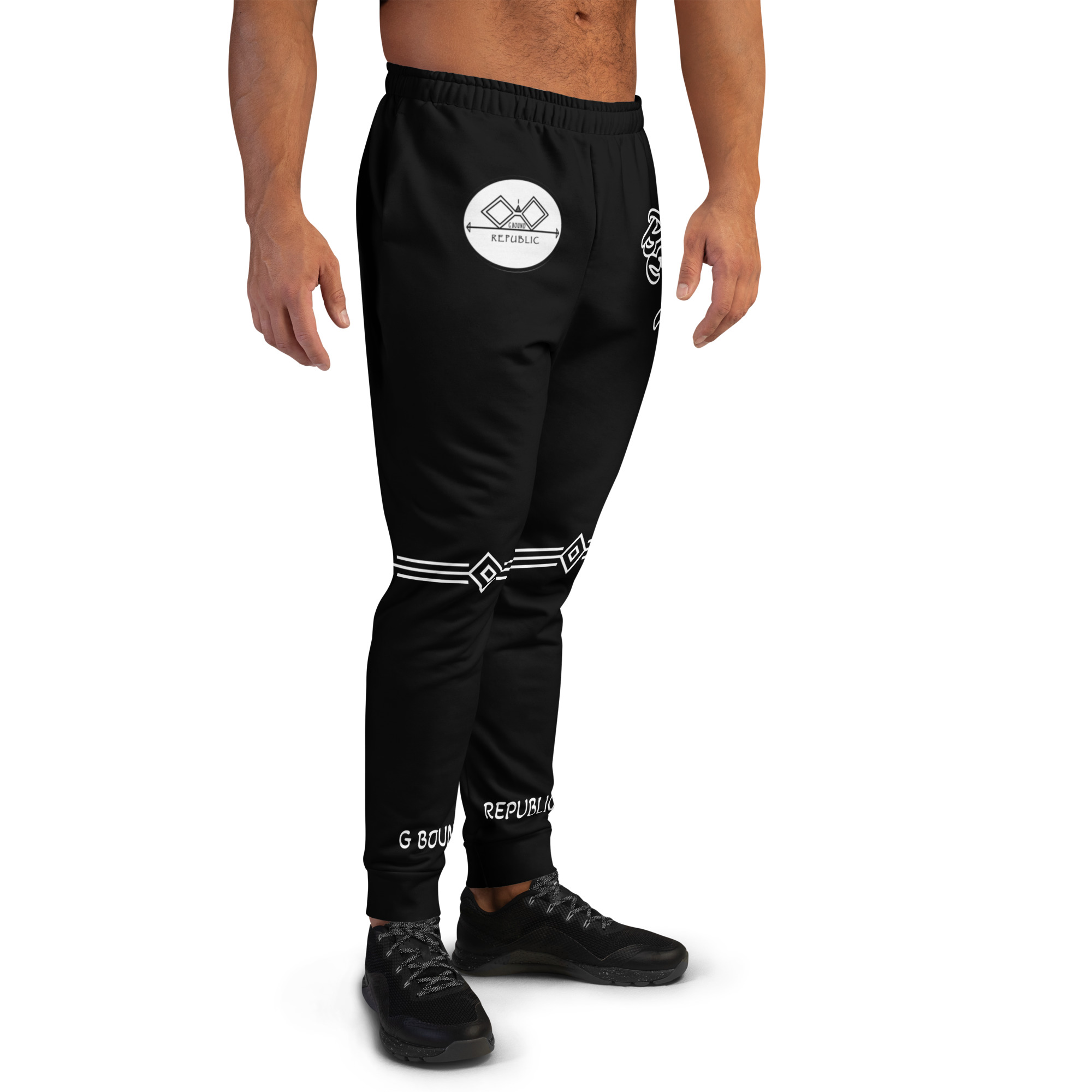G Bound Republic White Logo Men's Joggers - Image 4