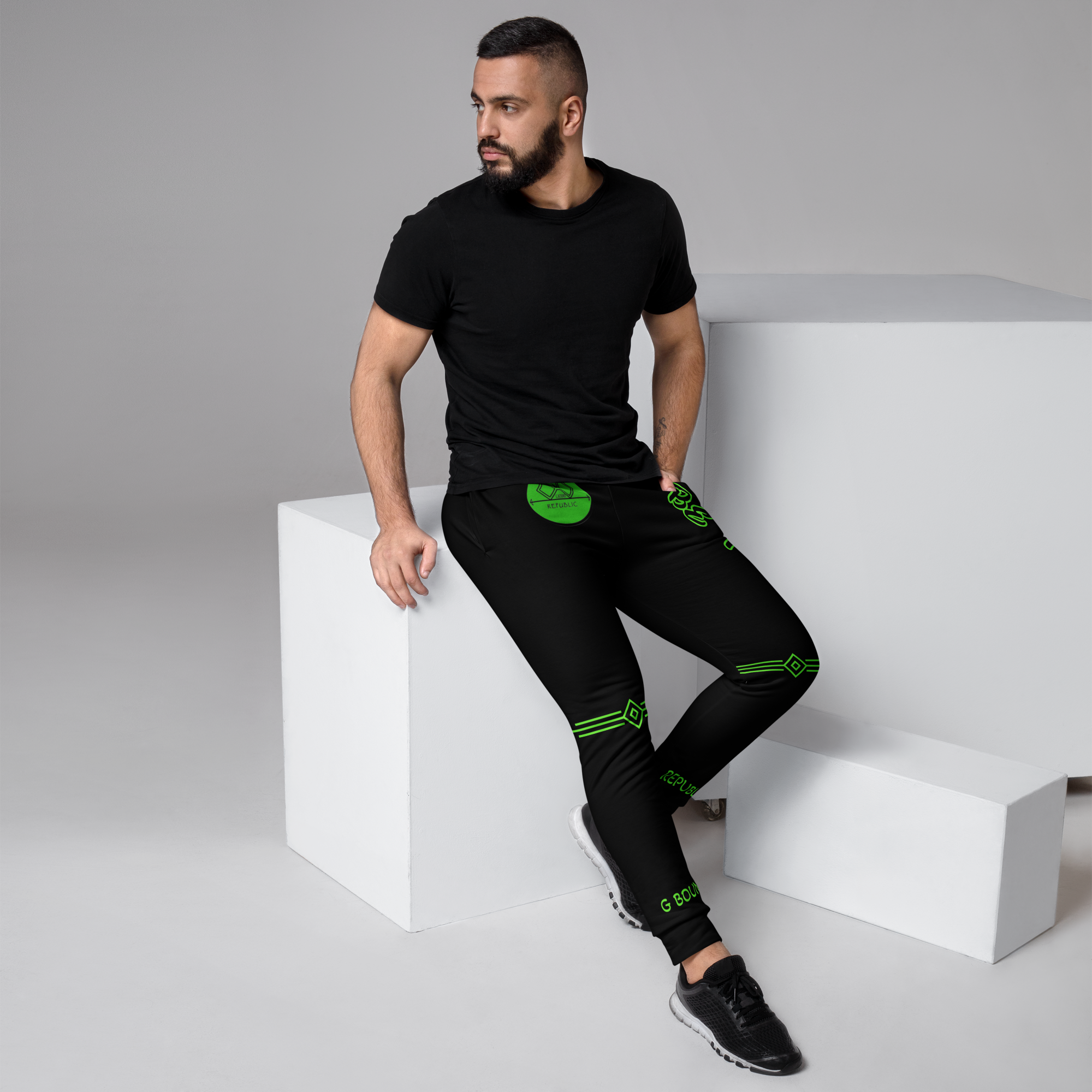 G Bound Republic Green Logo Men's Joggers - Image 3
