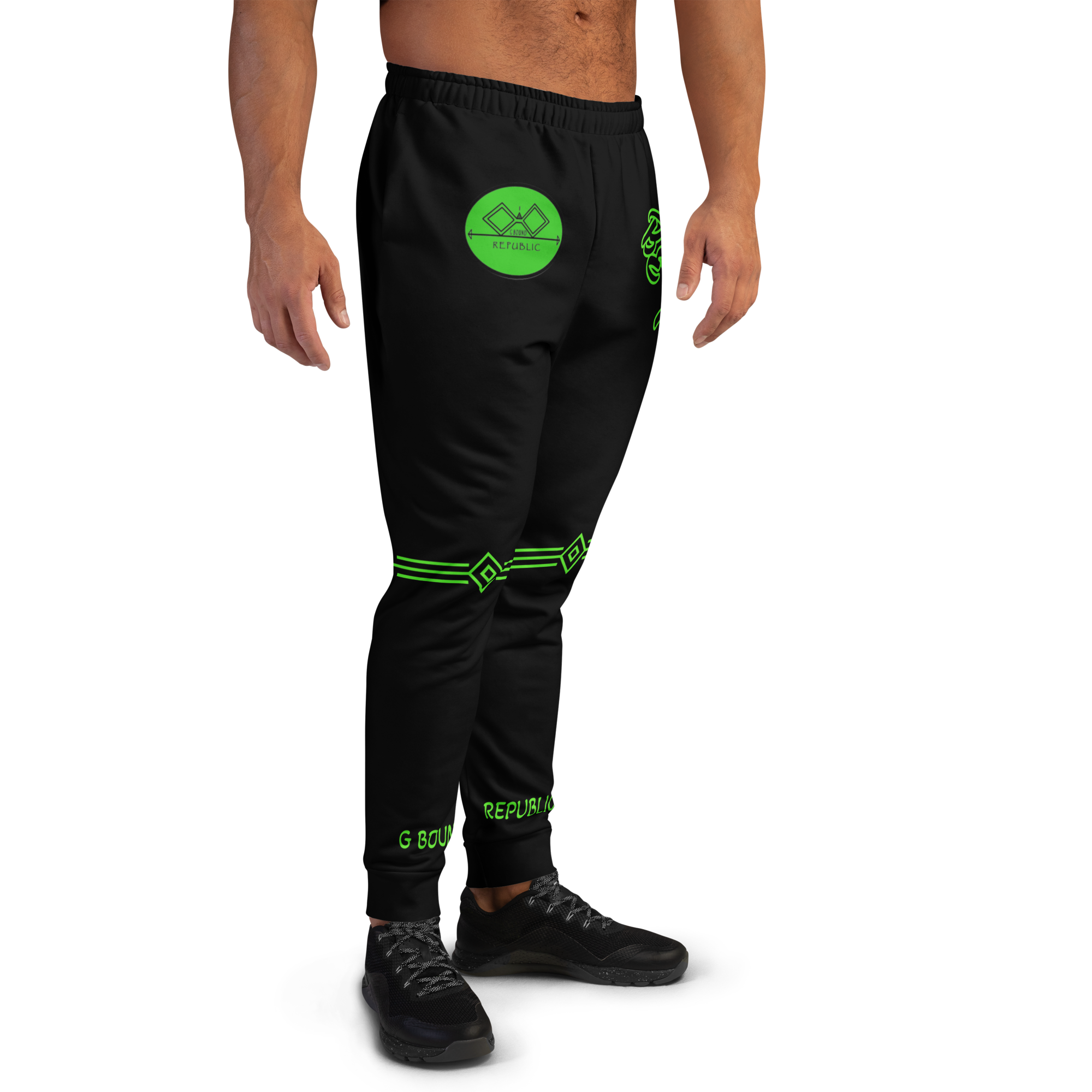 G Bound Republic Green Logo Men's Joggers - Image 4