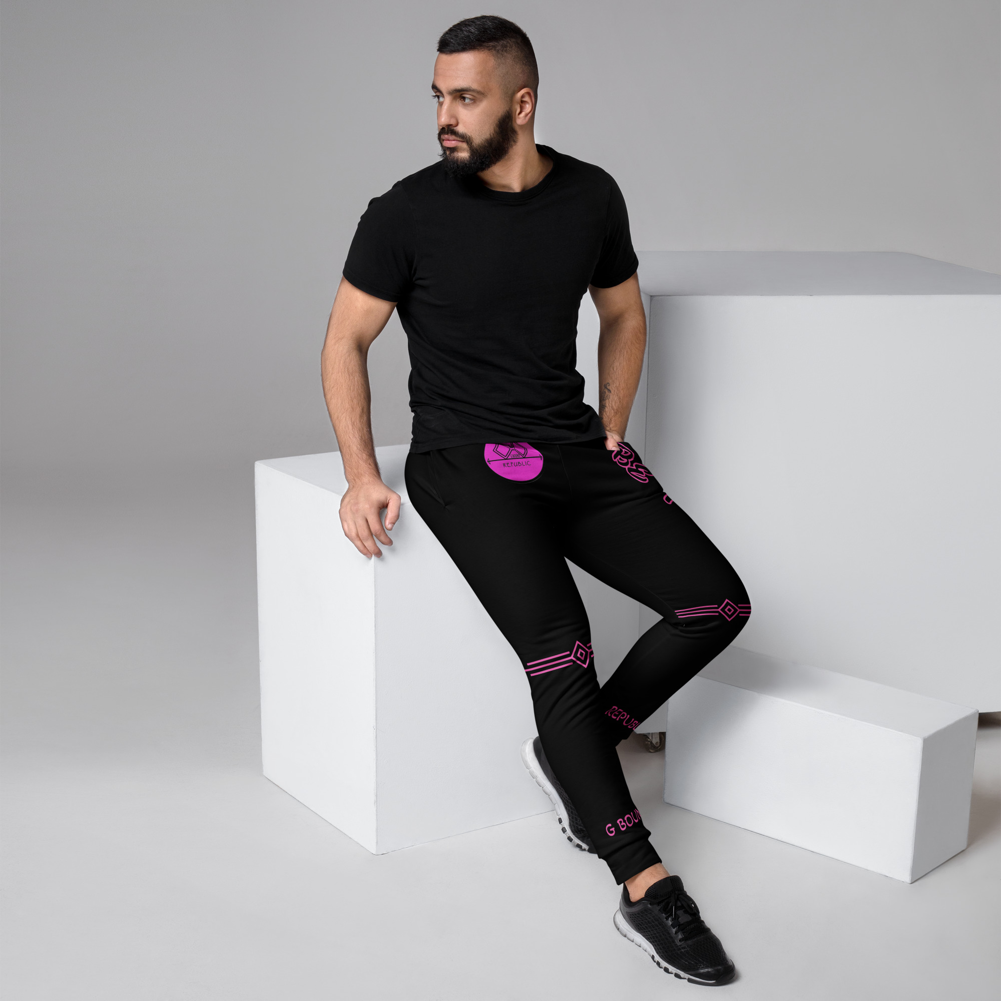 G Bound Republic Pink Logo Men's Joggers - Image 3