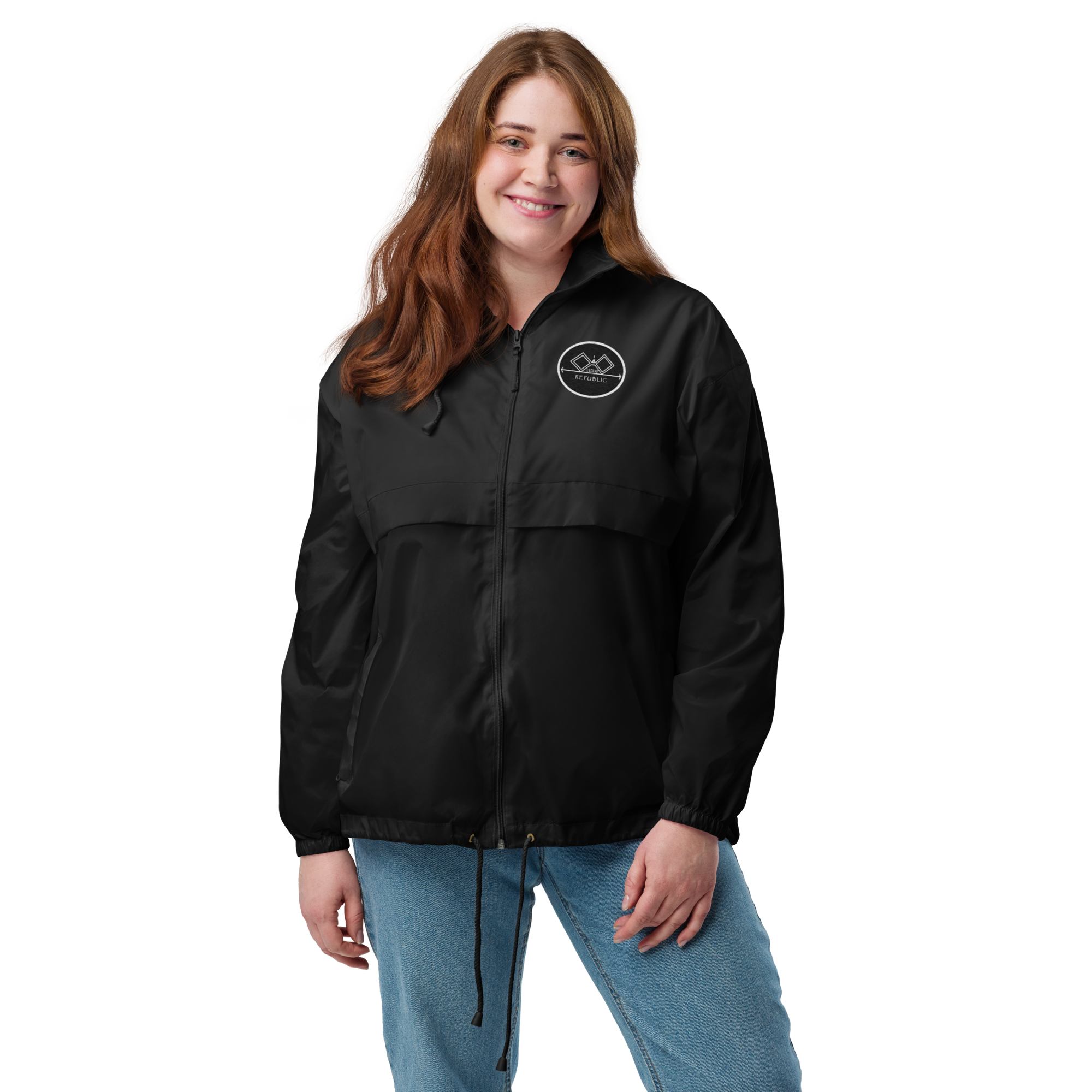 G Bound Republic Black Logo Unisex Windbreaker - Image 5