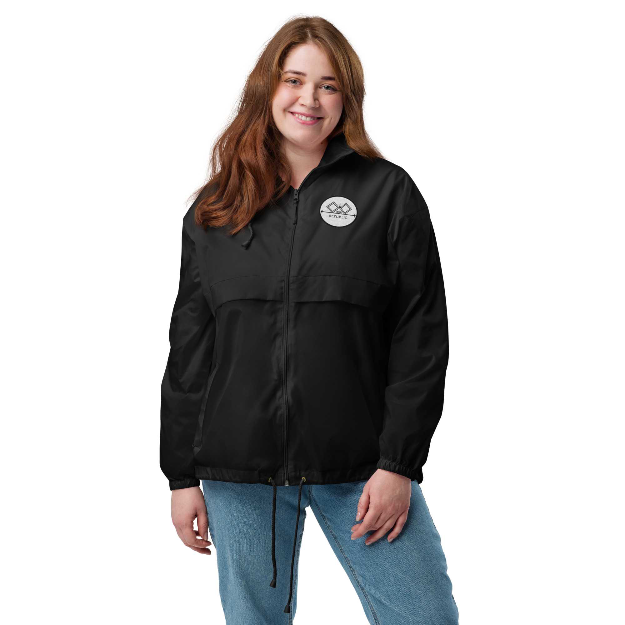 G Bound Republic White Unisex Windbreaker - Image 4