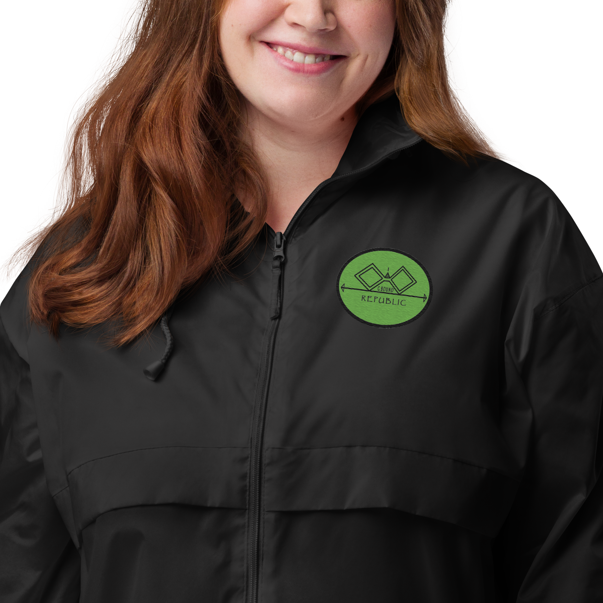 G Bound Republic Green Unisex Windbreaker - Image 2