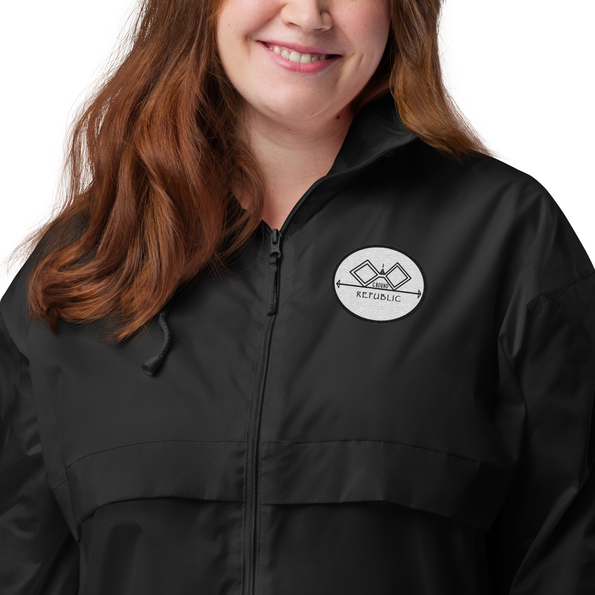 G Bound Republic White Unisex Windbreaker - Image 2