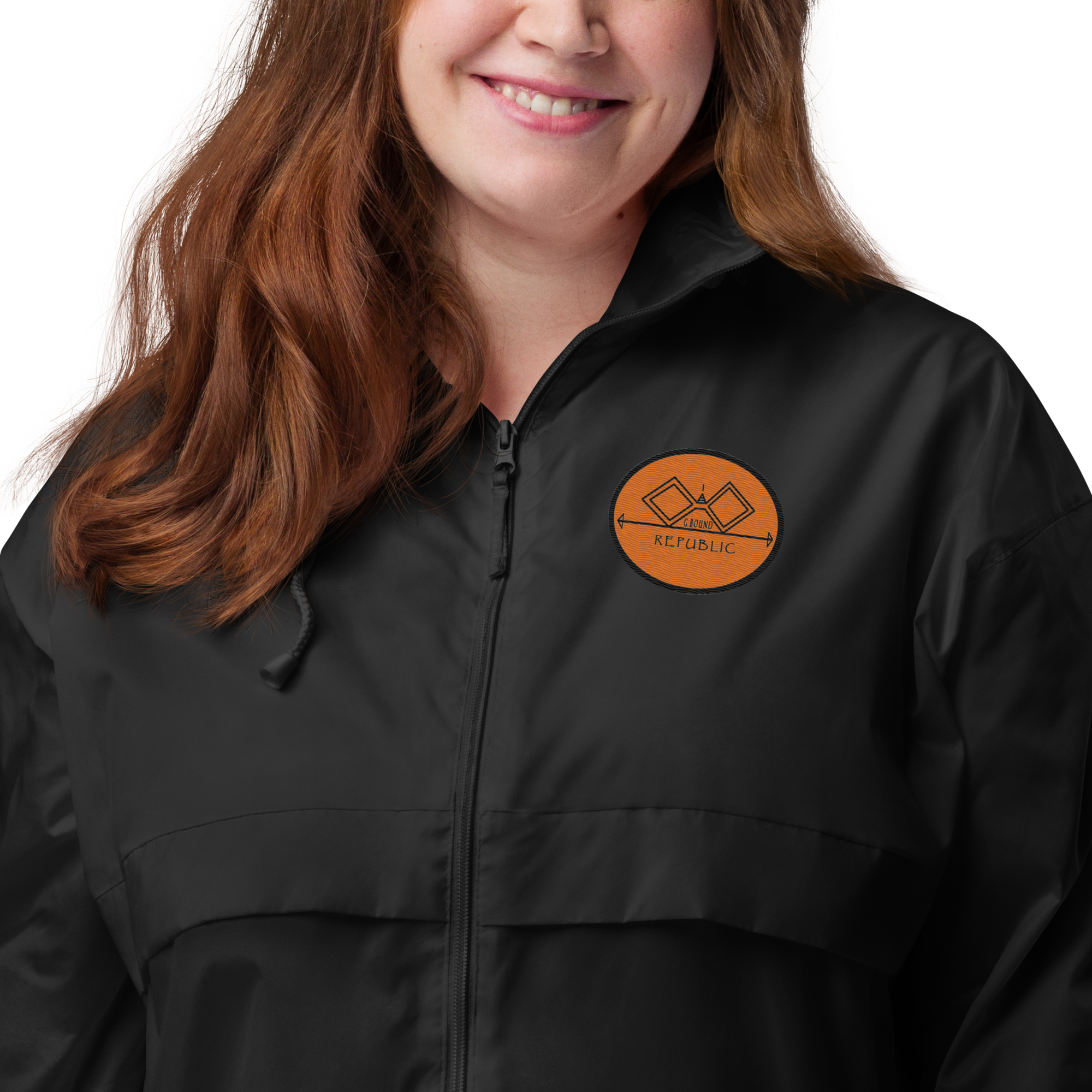 G Bound Republic Orange Unisex Windbreaker - Image 8