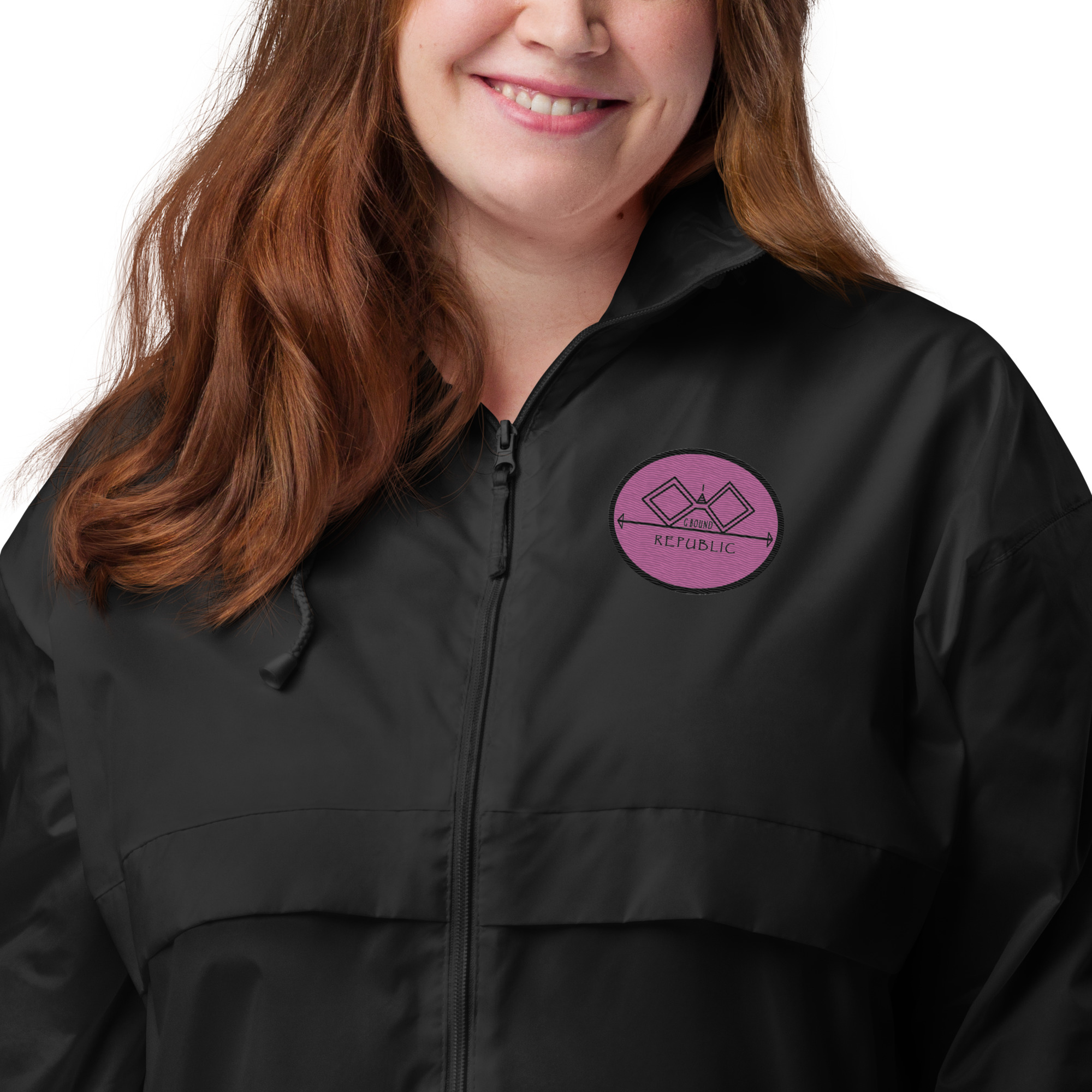 G Bound Republic Pink Unisex Windbreaker - Image 6