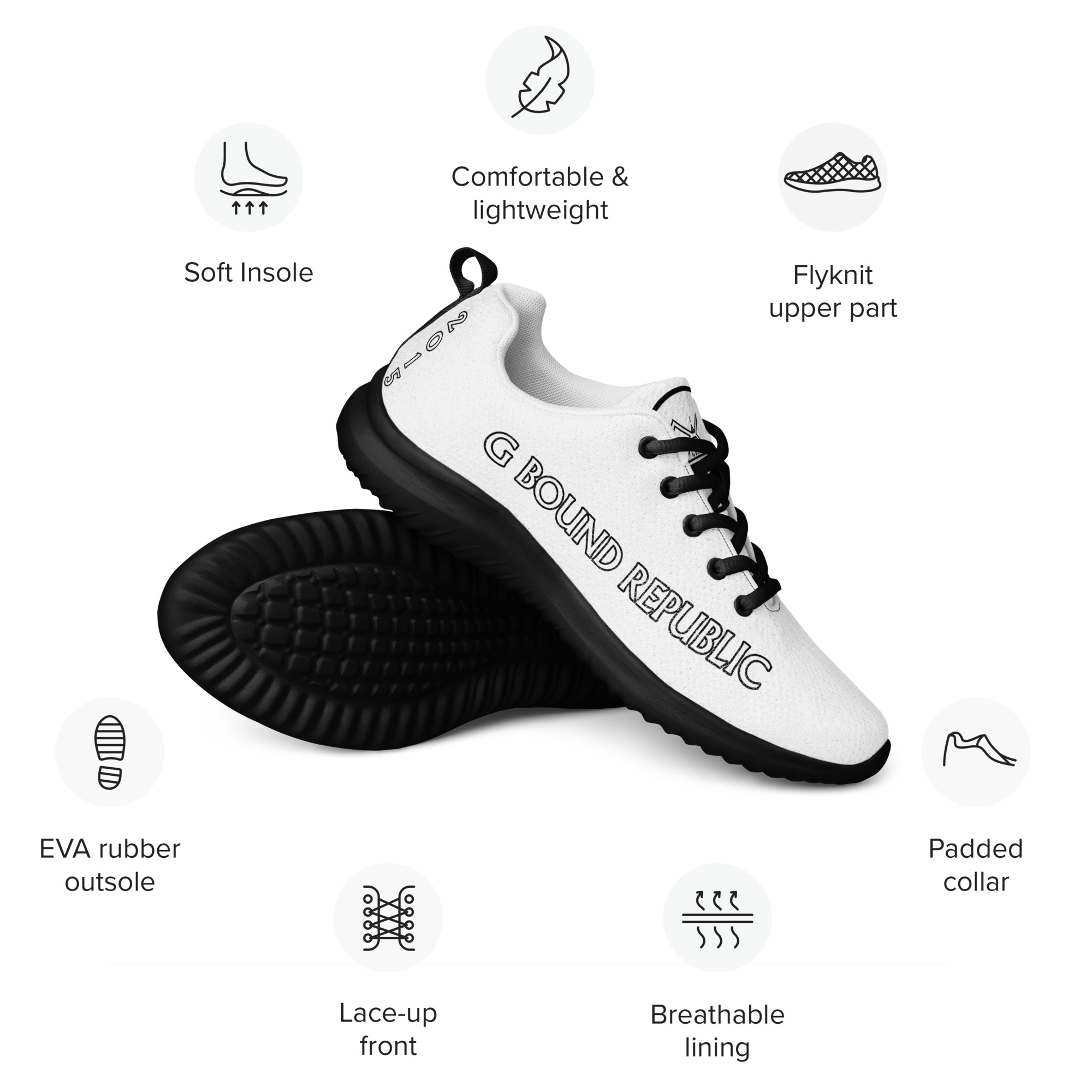 G Bound Republic Men’s White athletic shoes - Image 3